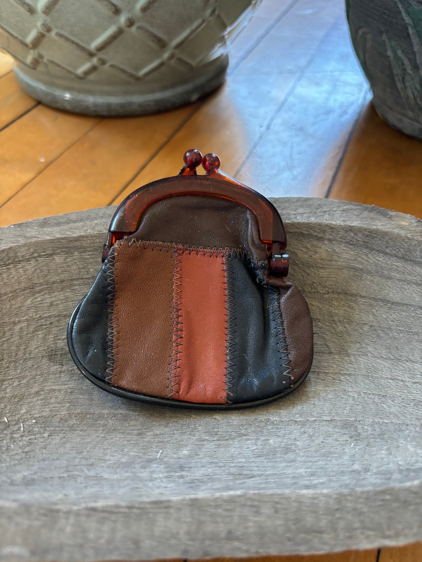 Vintage 70’s Patchwork Leather coin Purse