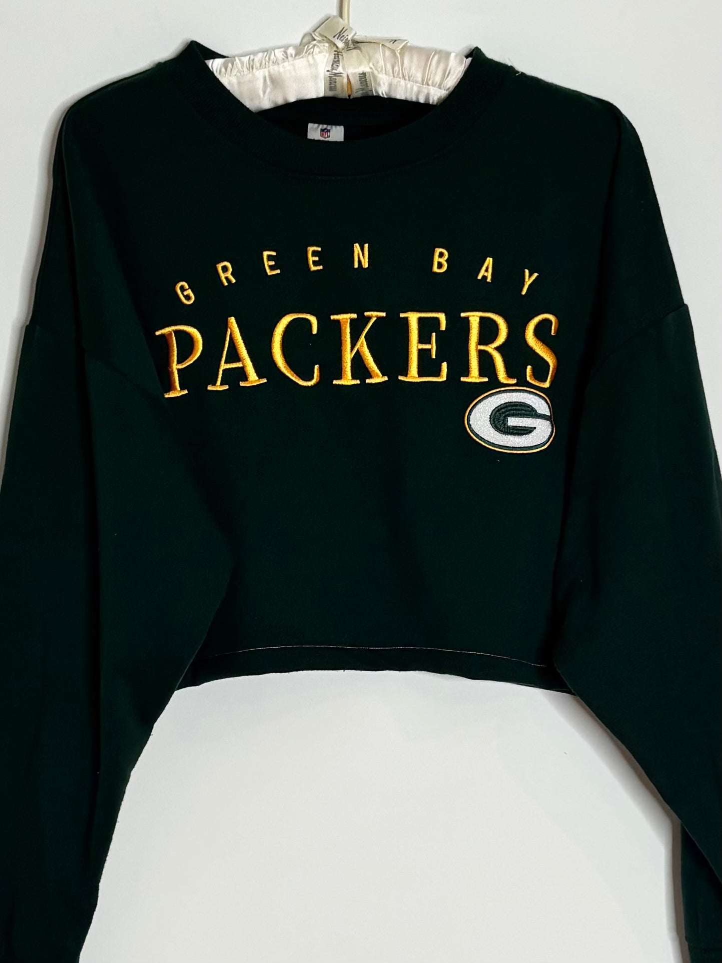 Vintage 90s Green Bay Packers Embroidered  Cropped Crewneck