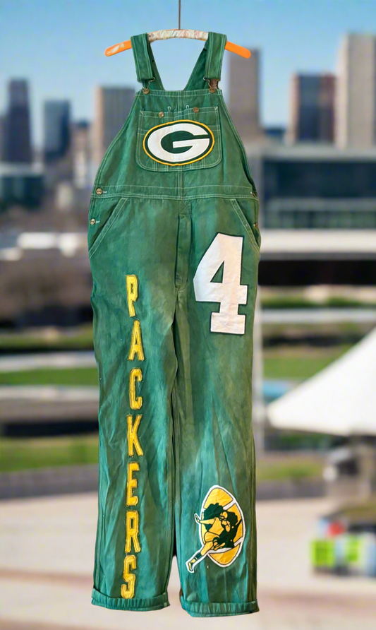 Reworked over dyed Vintage Game Day Bib Overalls