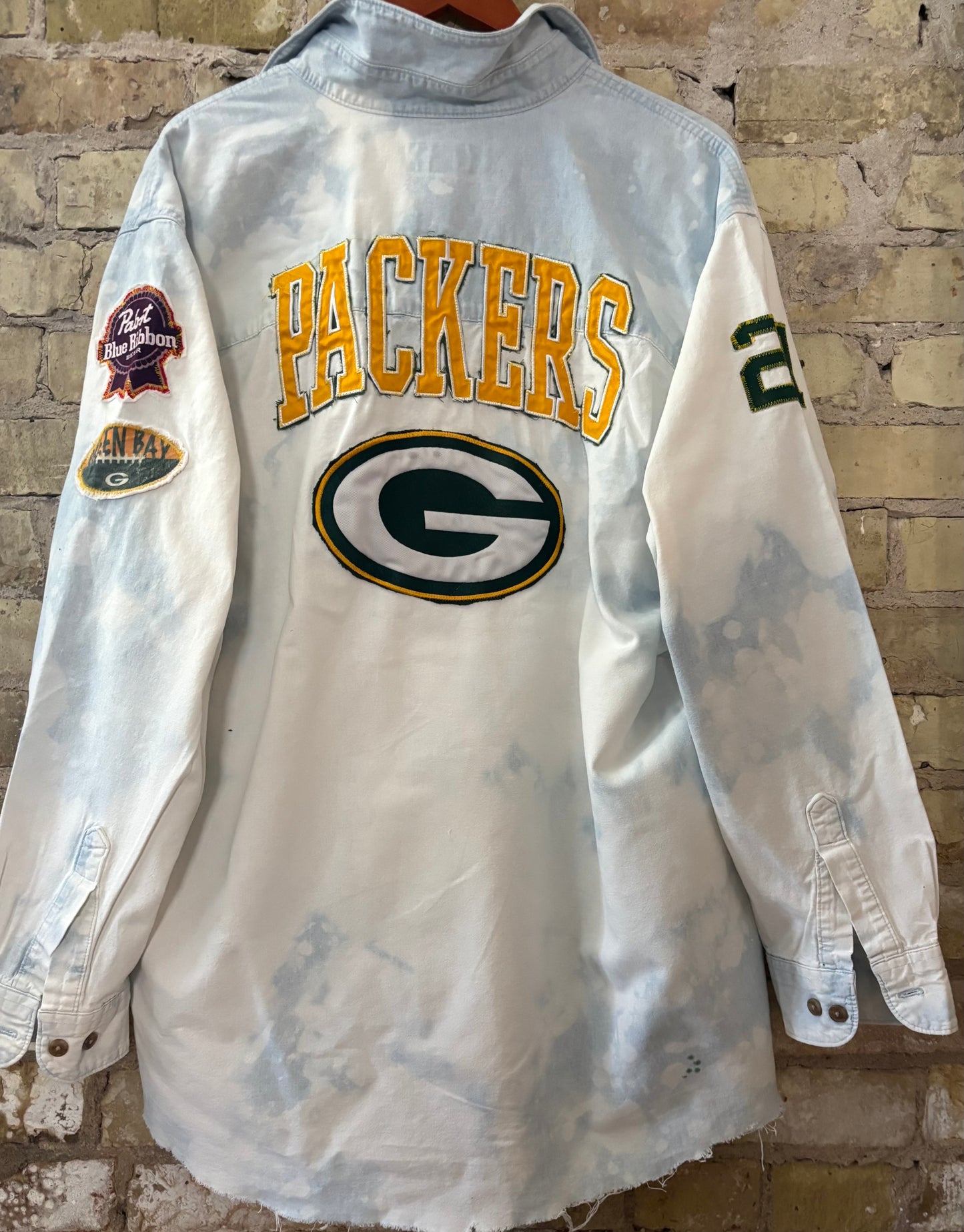 90’s Packers oversized Game Day Denim Jean Shirt