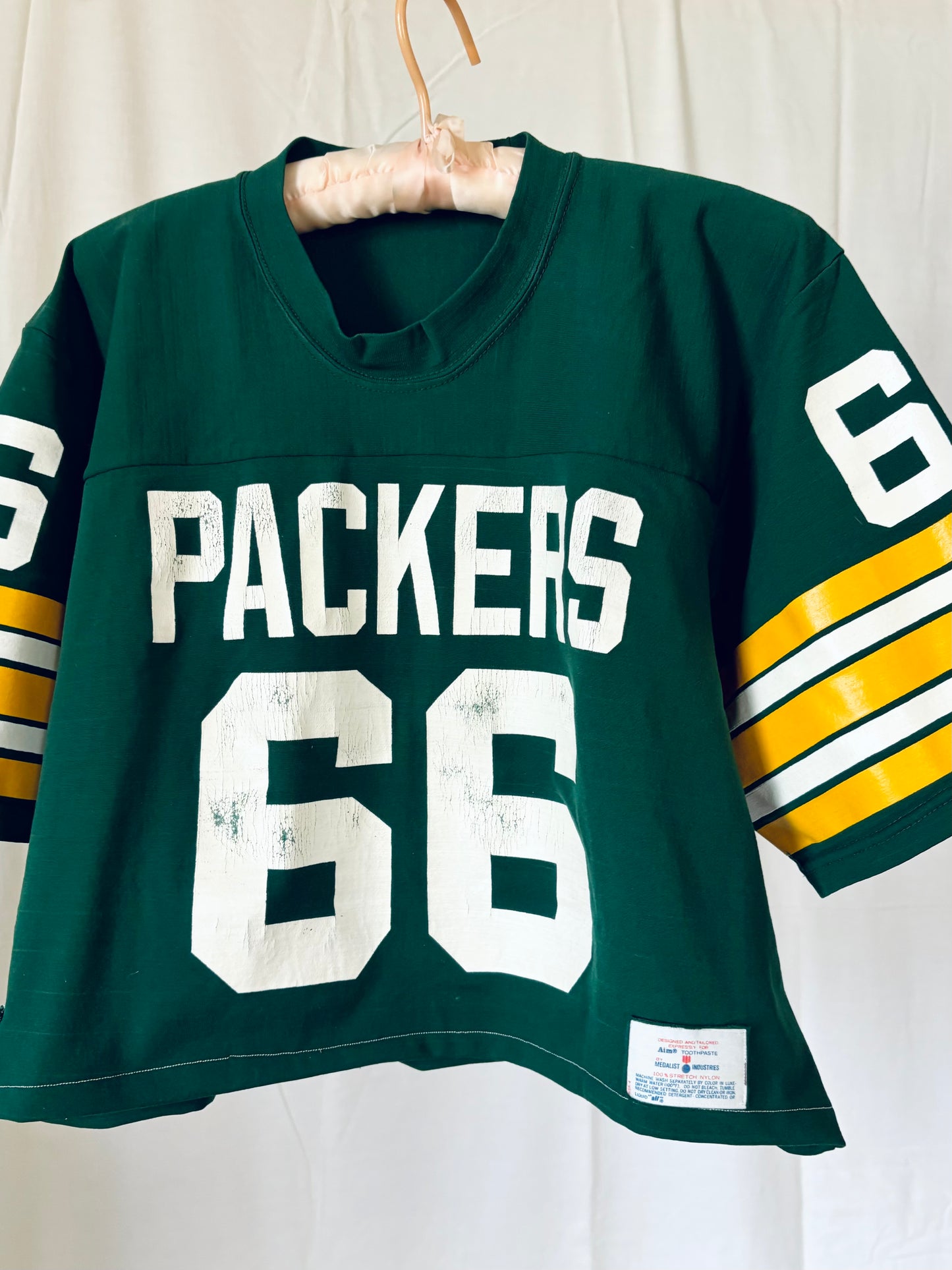 Reworked Vintage Nylon cropped Nitschke #66 Jersey