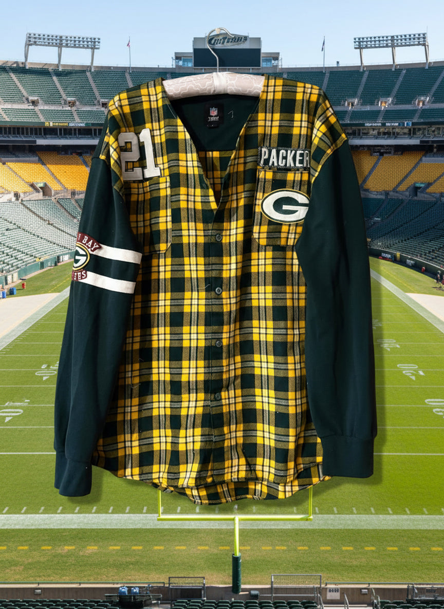 Reworked Packers NFL Game Day Flannel Shirt