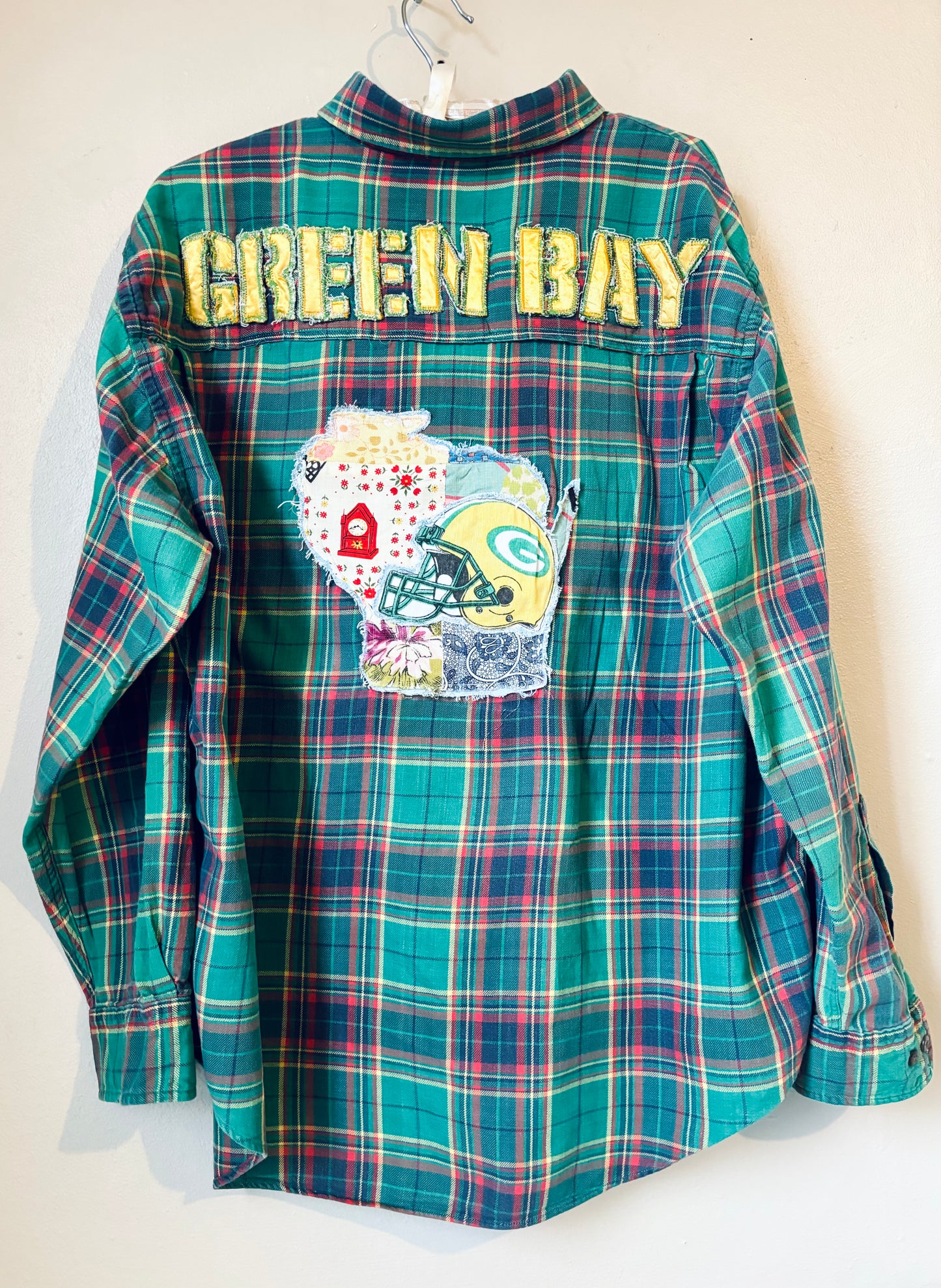 Reworked over dyed distressed Game Day Flannel