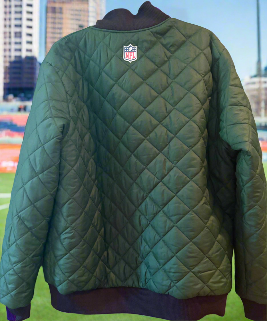 Y2K Reversible Green Bay Packers Quilted Bomber Jacket Green / Black