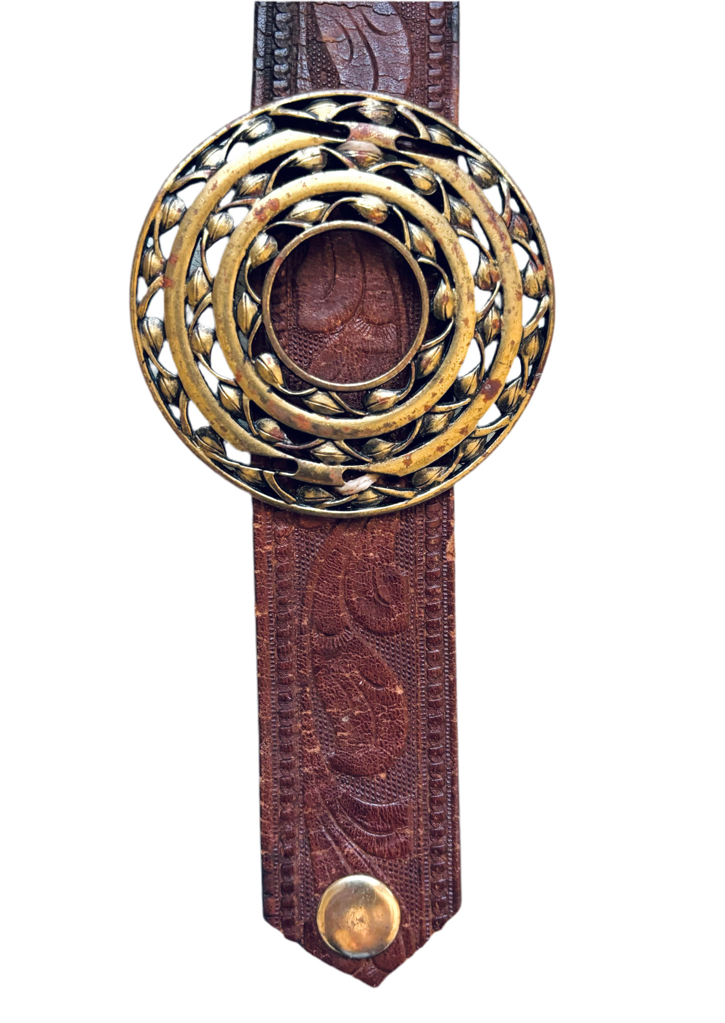 HandTooled  Leather Boho Warrior Bracelet