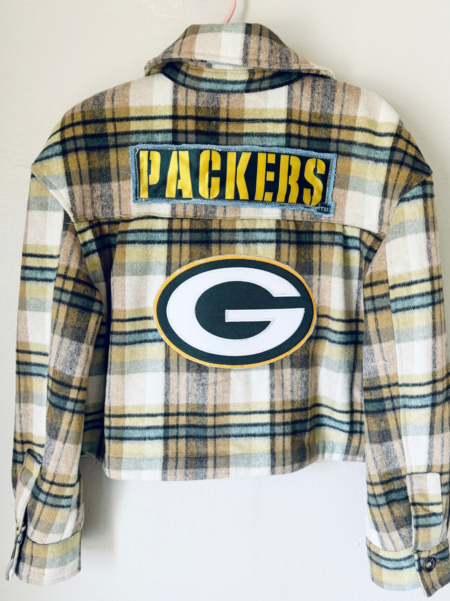 Reworked Game Day Flannel crop Jacket