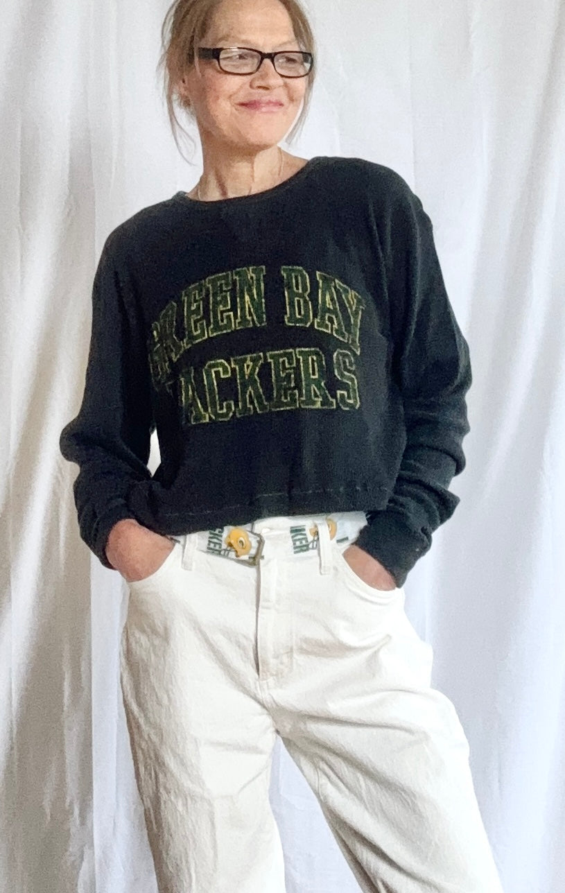 Reworked Packers Long sleeve Throwback Thermal Graphic Tee