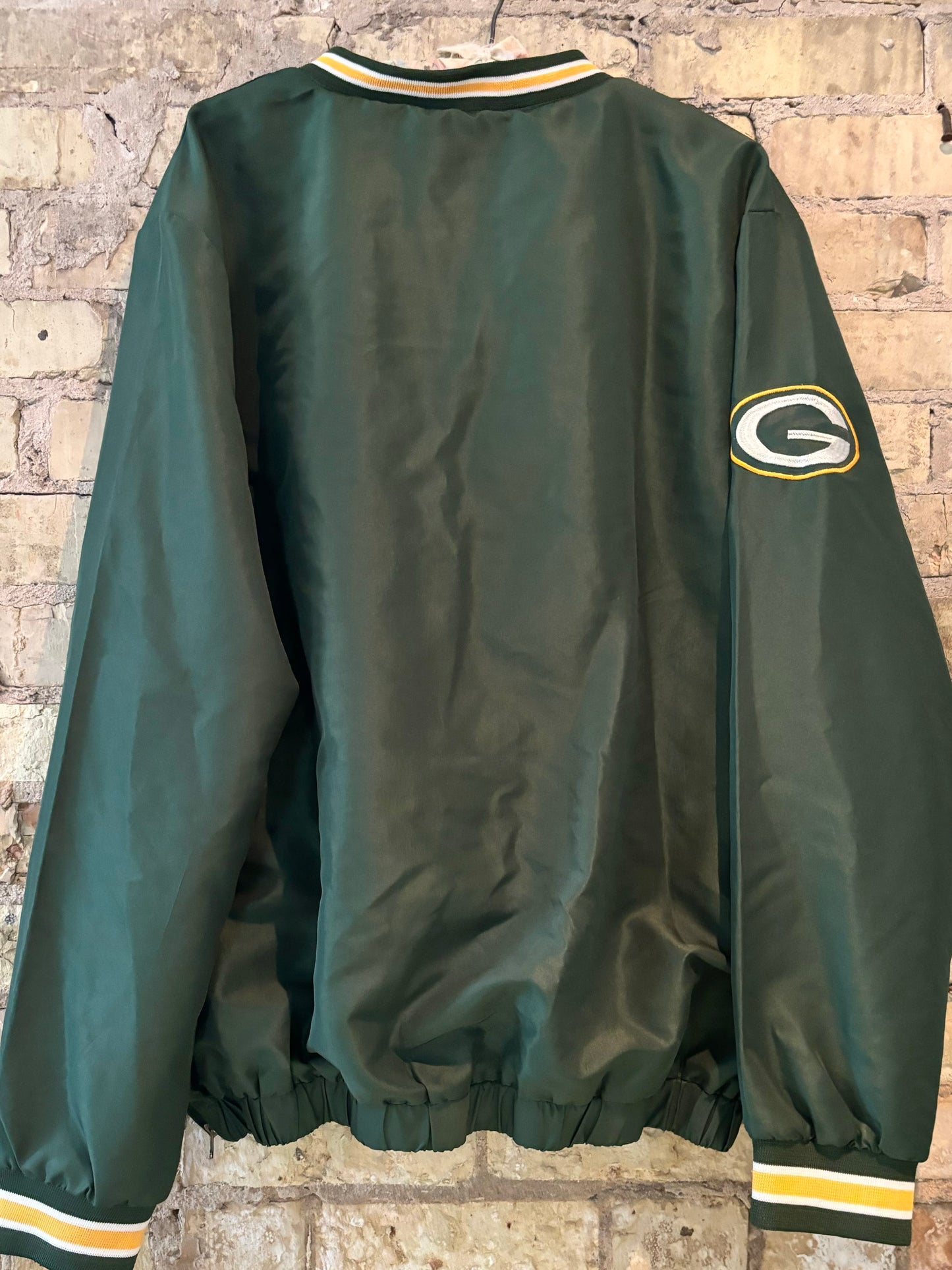 Vintage 90s Green Bay Packers Retro V Neck Windbreaker Pullover