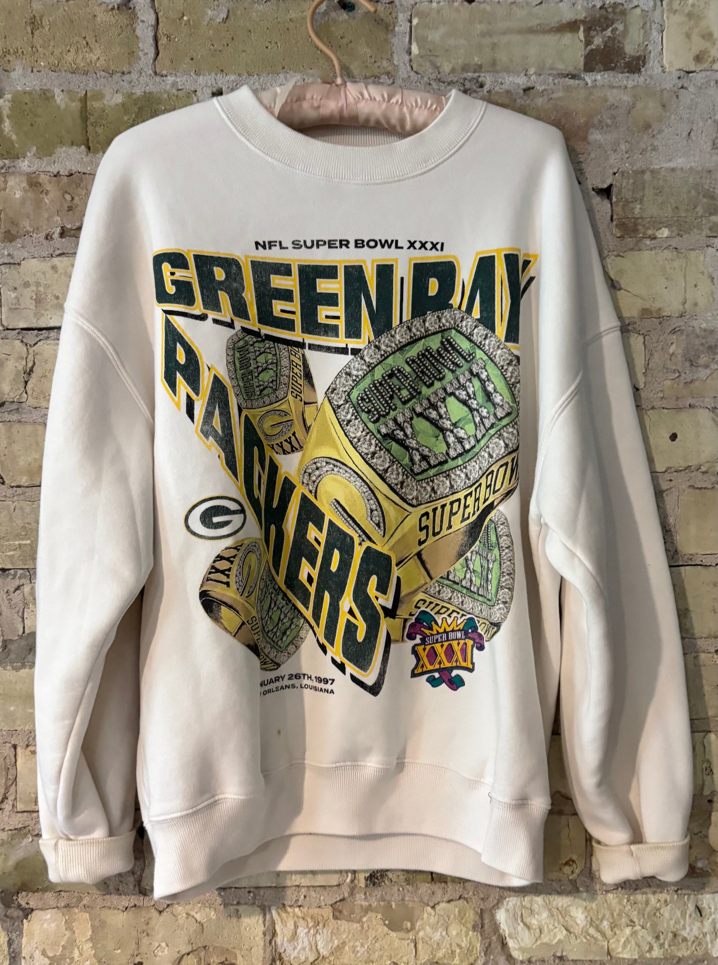 Rare 90’s Green Bay Packers Abercrombie & Fitch NFL Super Bowl Crewneck