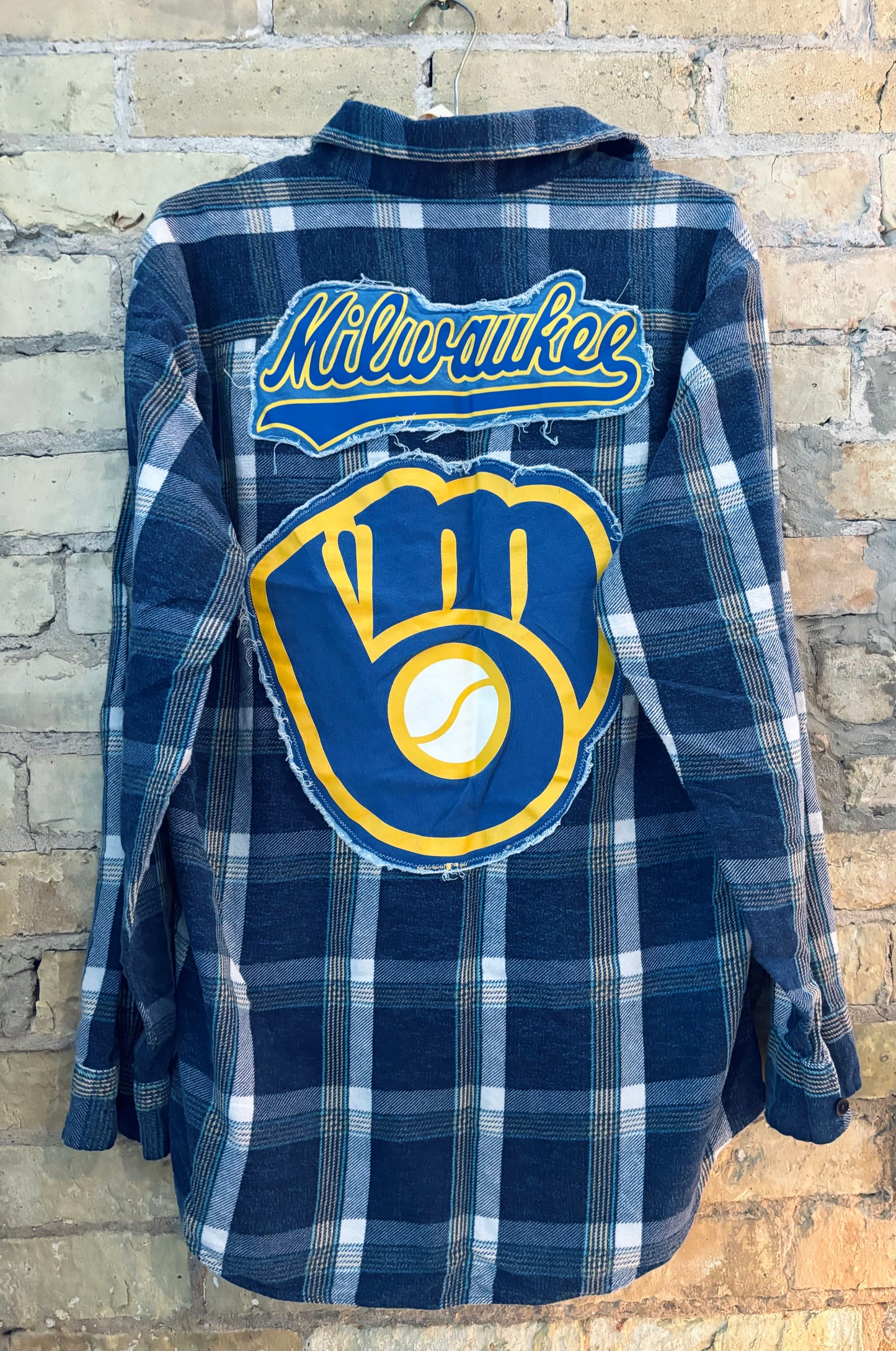 Reworked vintage Brewers Game Day Flannel Shirt