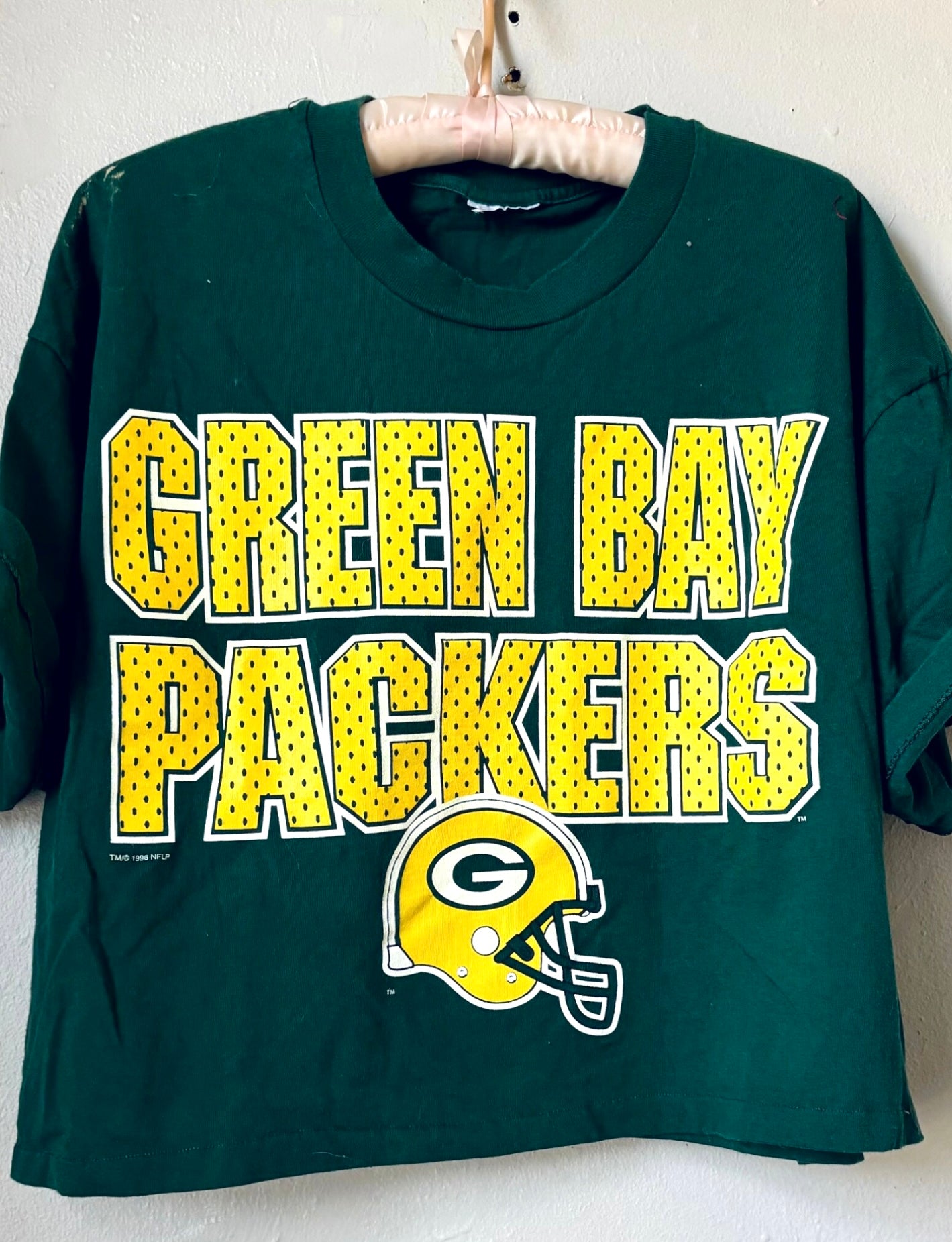 Reworked Vintage Green Bay Packers Crop Top Graphic Tee