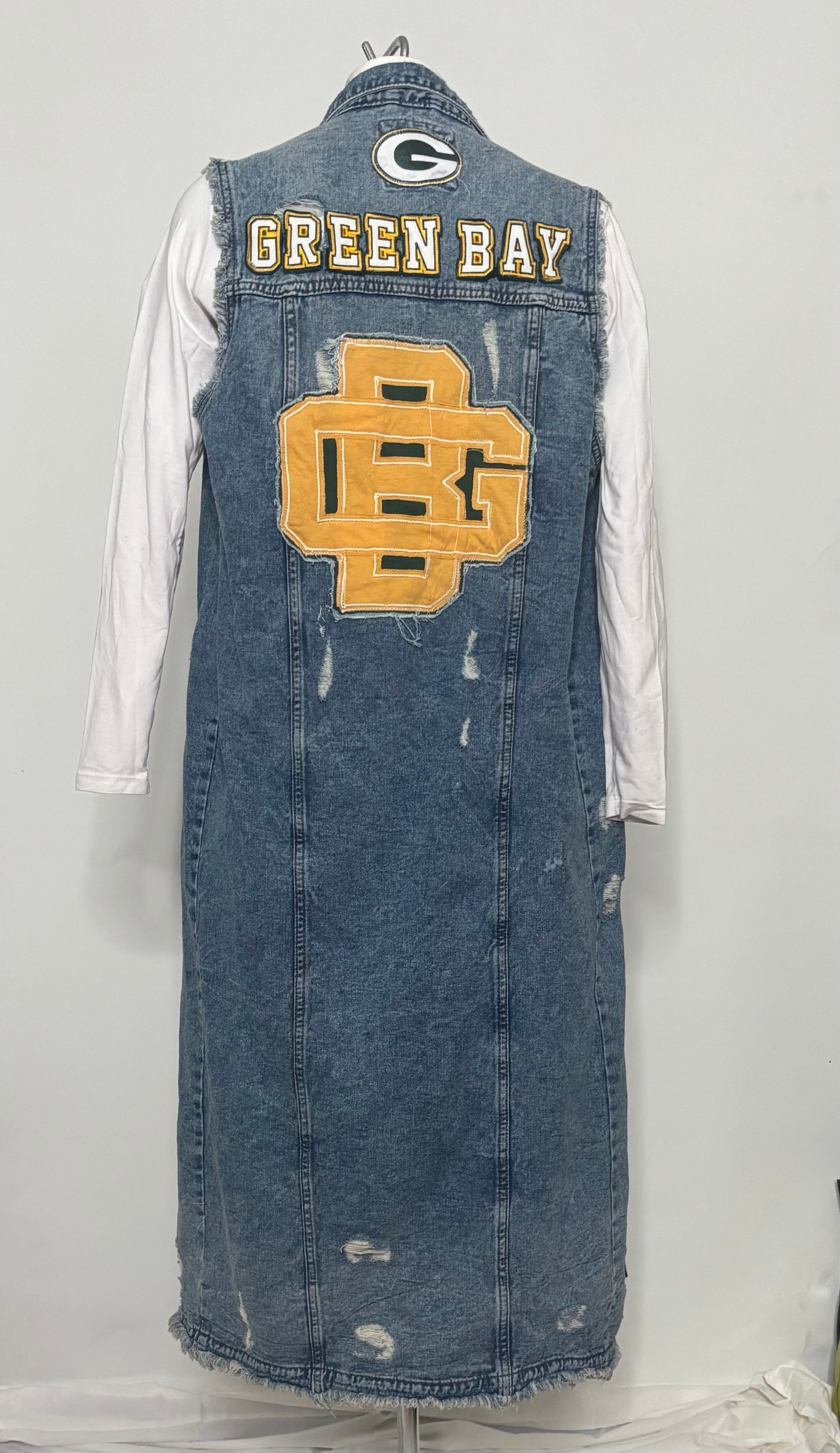 Distressed Game Day Maxi Vest Duster