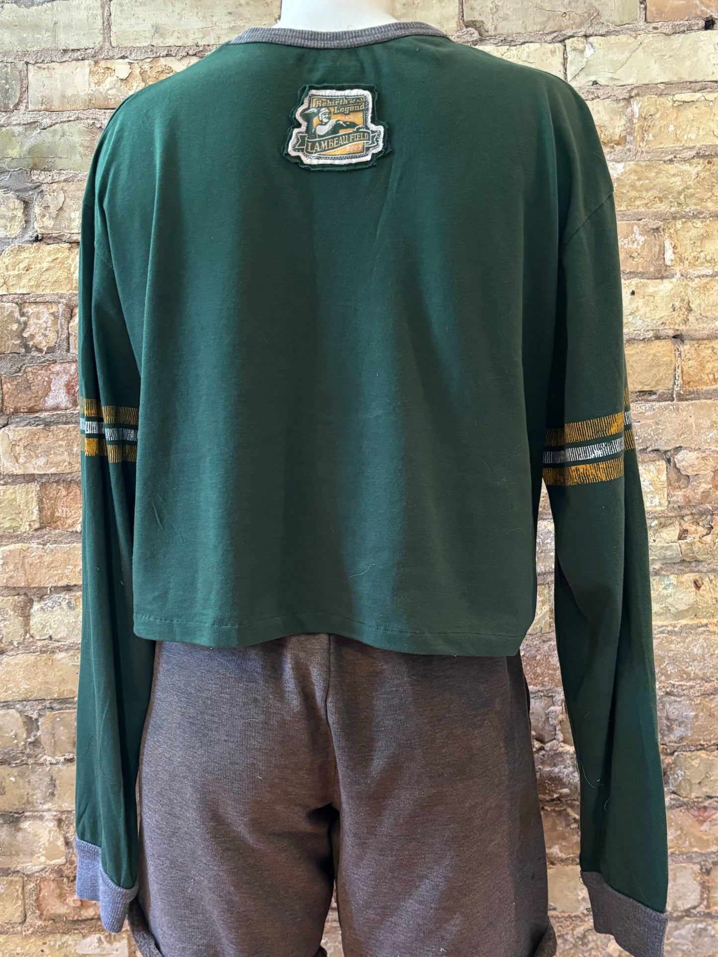 Reworked Green Bay Packers cropped Throwback Crewneck Tee