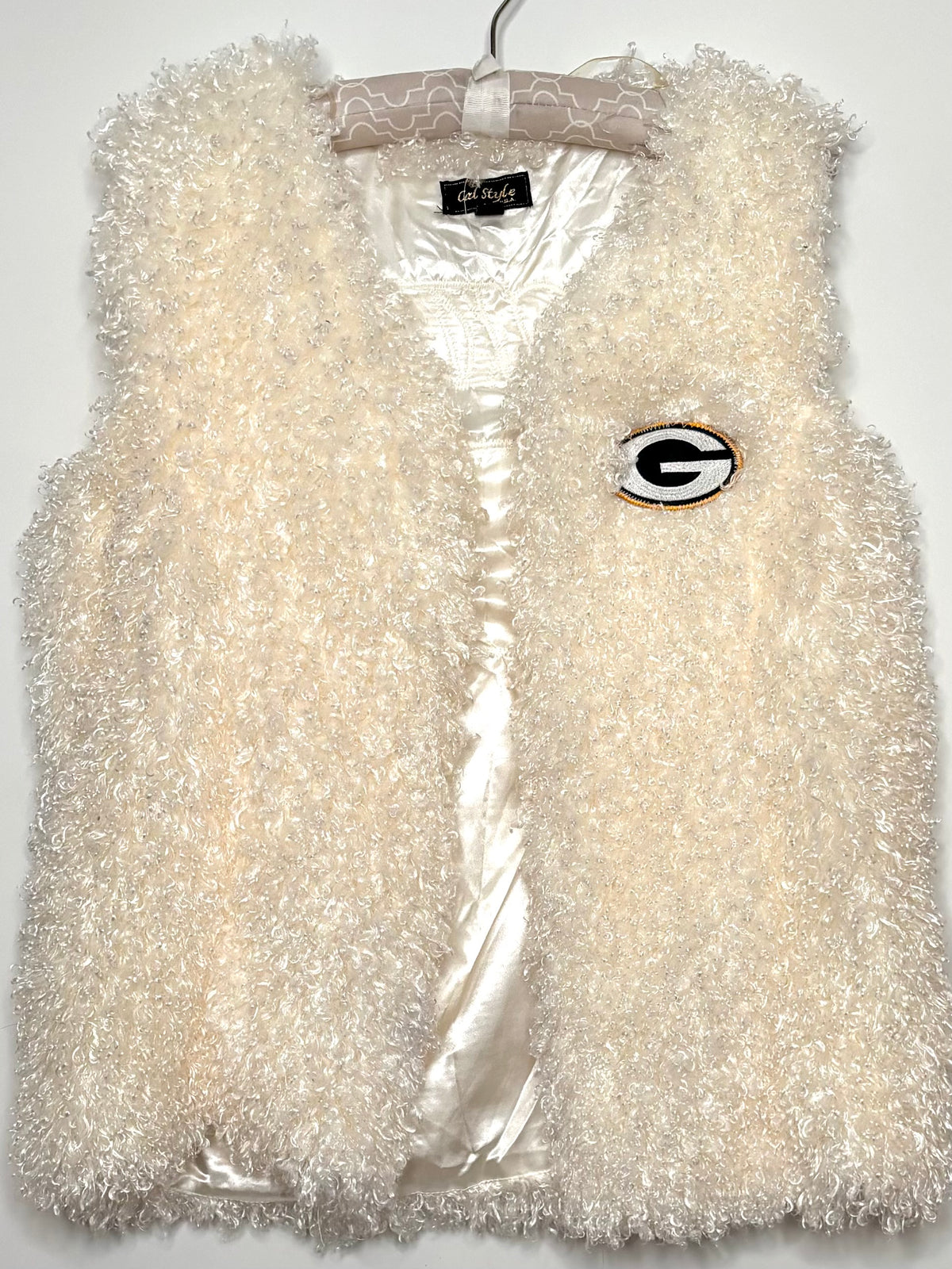 Boho chic faux fur vest