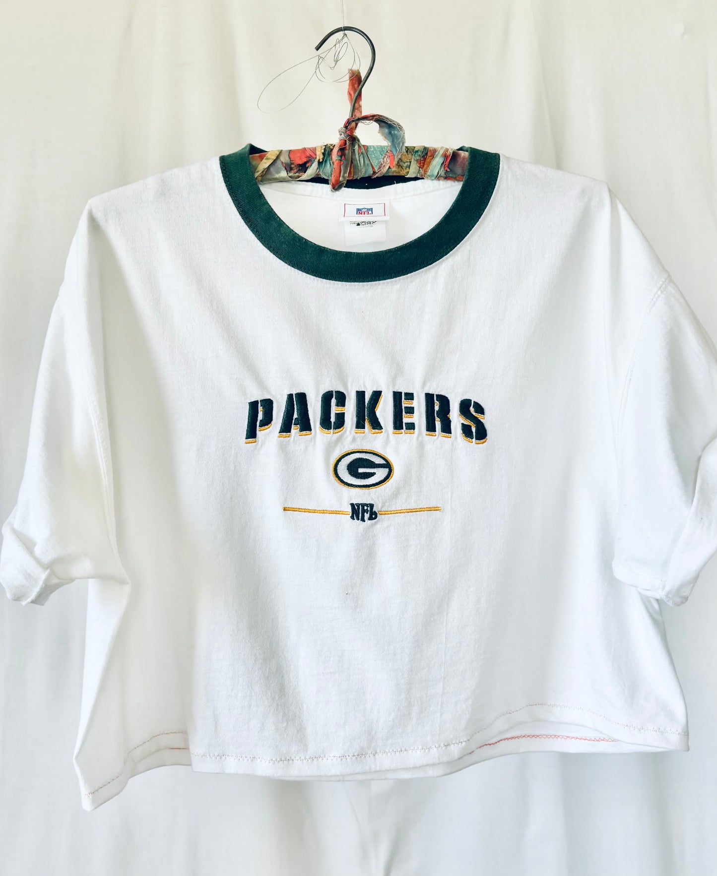 Reworked Packers Retro cropped Ringer Tee