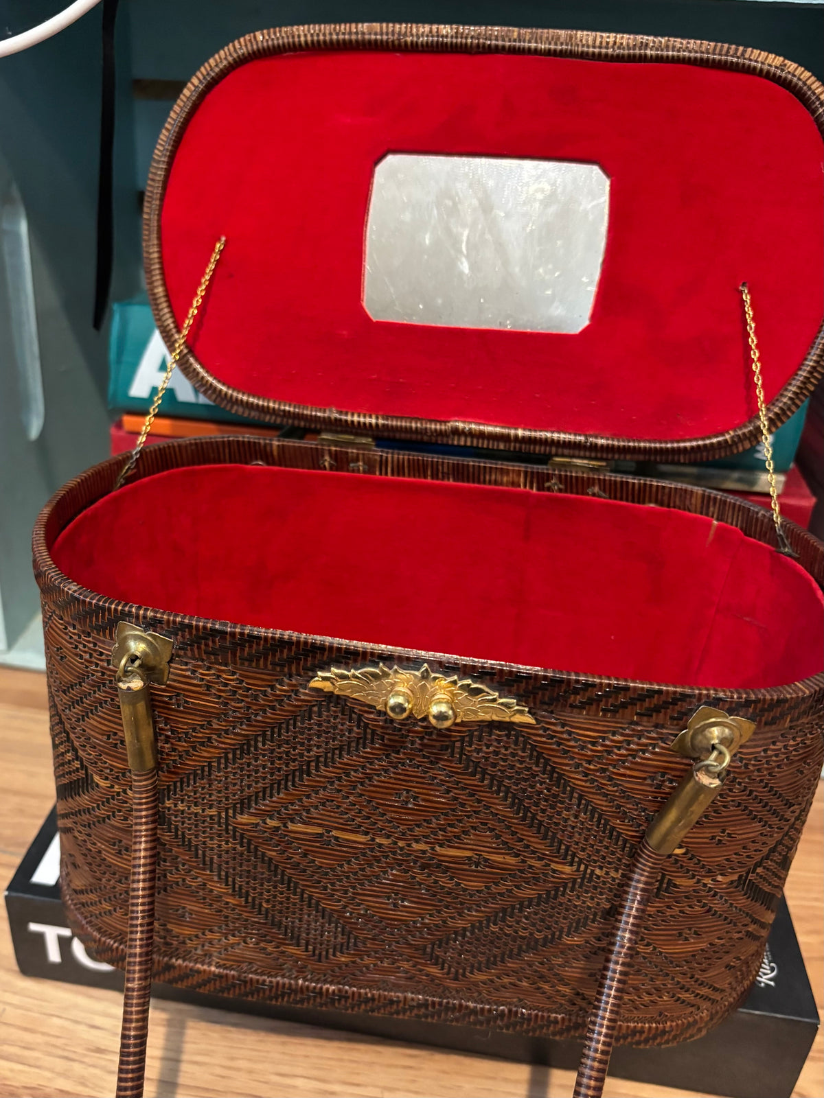 Vintage 60’s Traditional Yan Lipao Thai Top Handle Handwoven Purse
