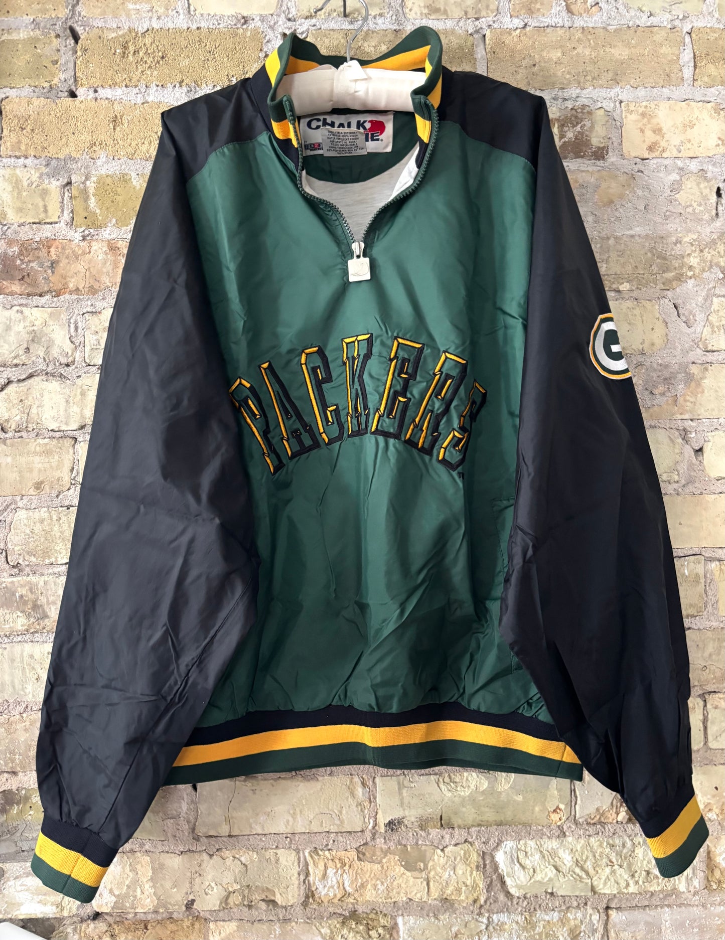 Retro 80’s Packers 1/4 Zip Color Block windbreaker Pullover