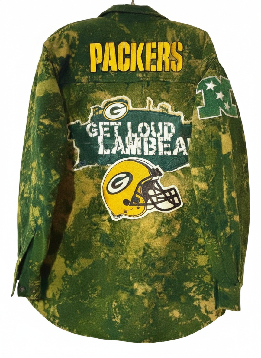 Reworked Packers Game Day Chamois Cloth Flannel Shacket