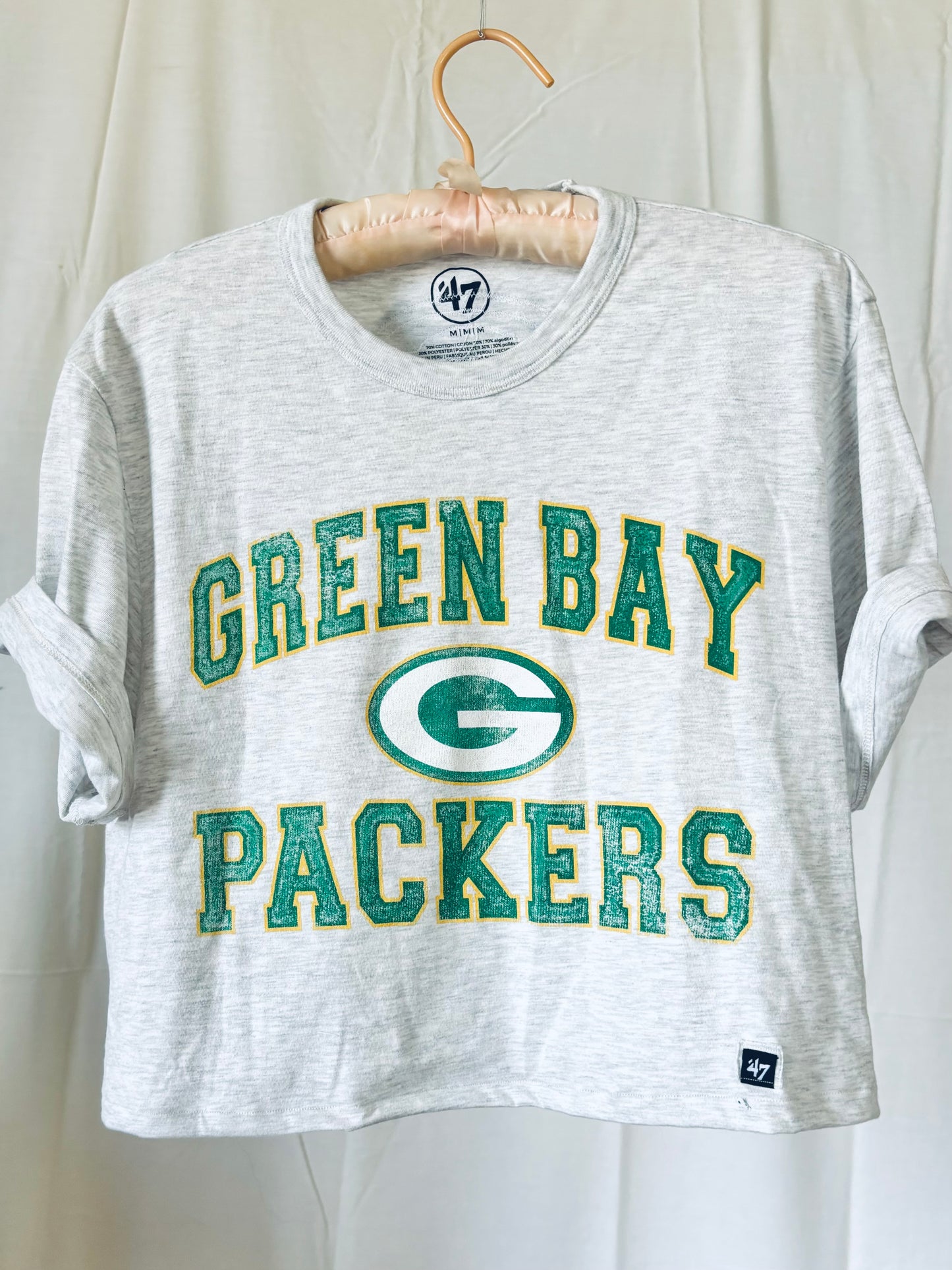 Reworked Packers Retro cropped Graphic Crewneck Tee