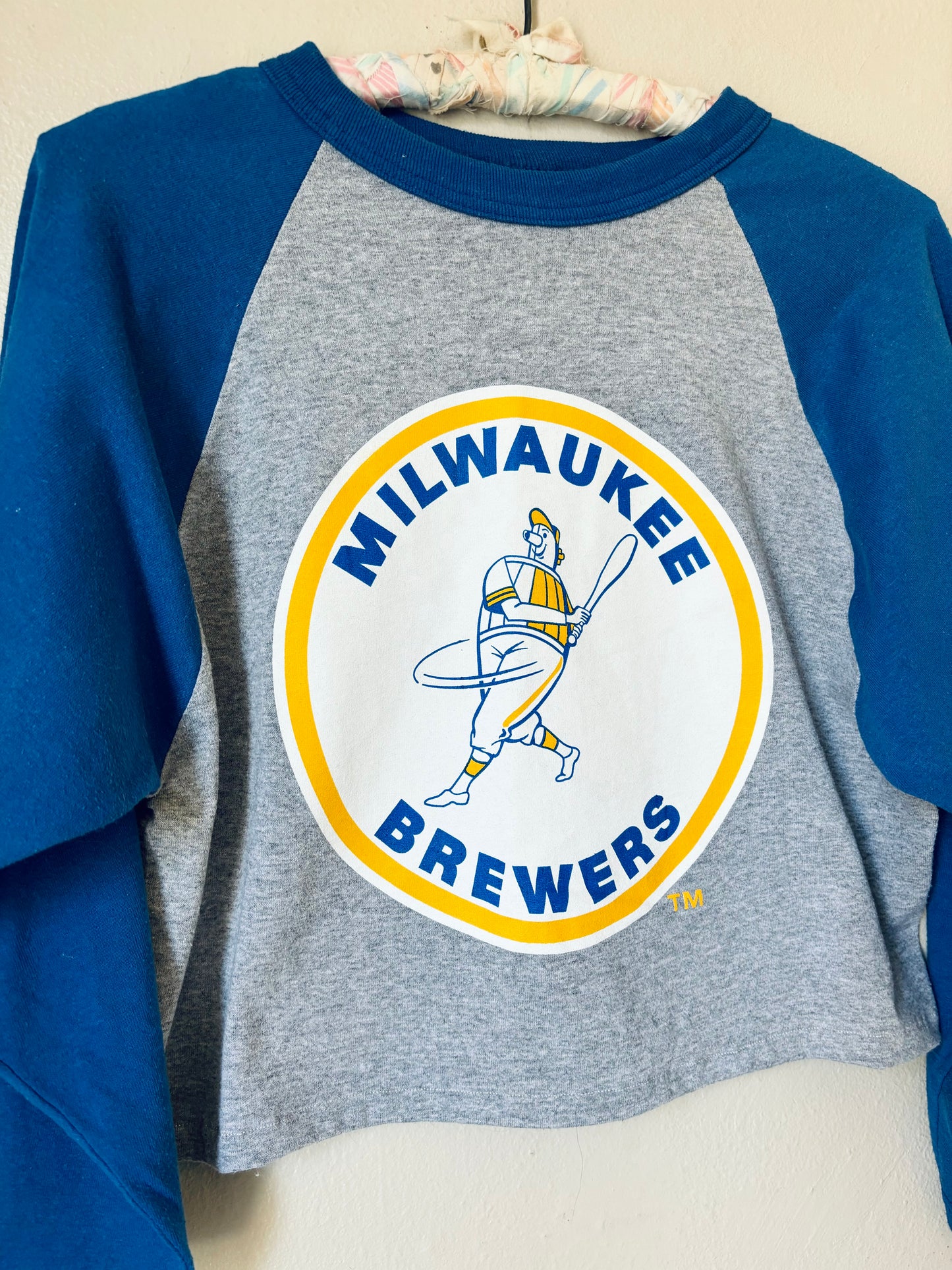 Reworked Milwaukee Brewers Throwback cropped Jersey Tee