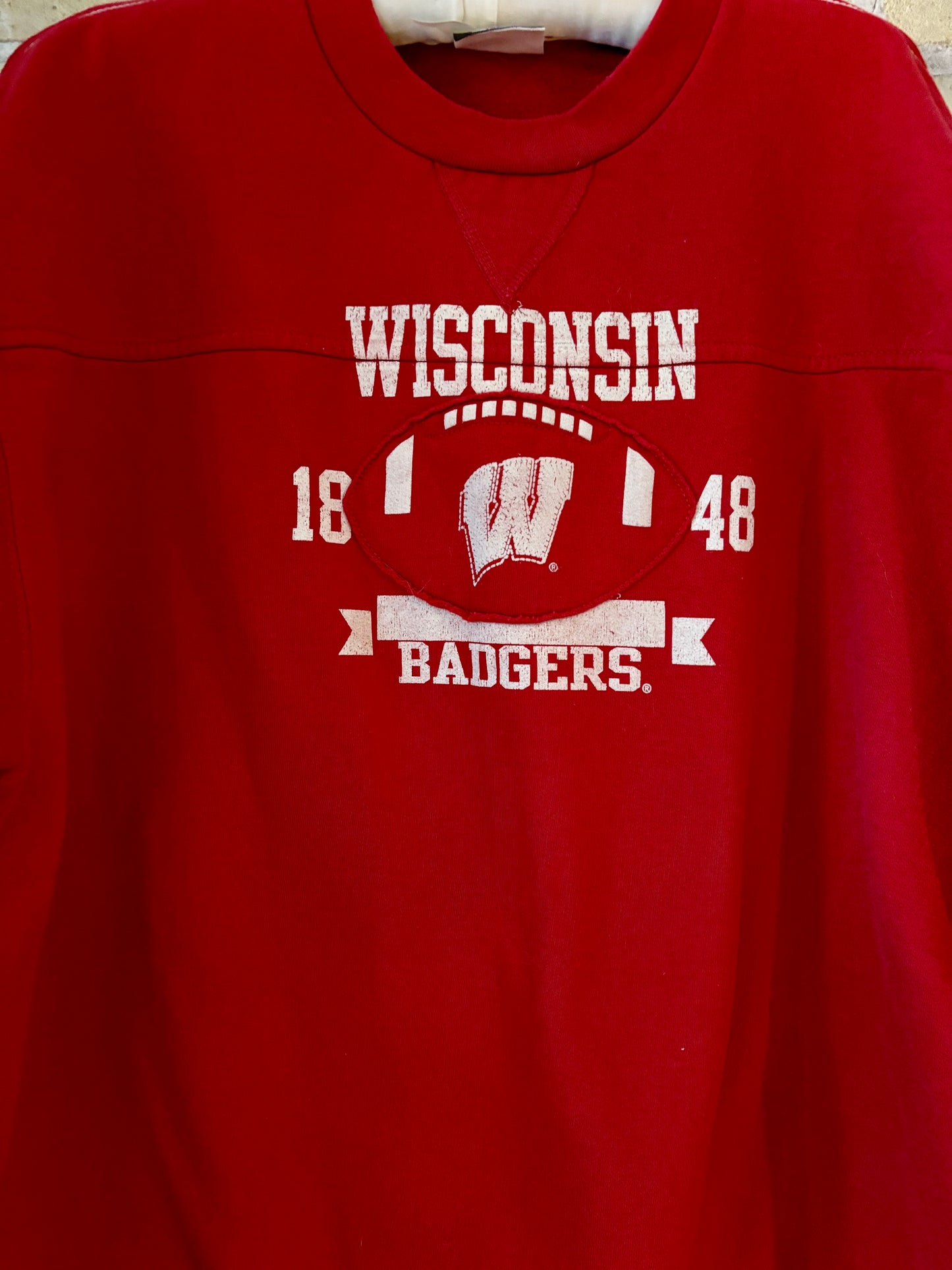 Reworked 90’s Retro Wisconsin Badgers football crewneck