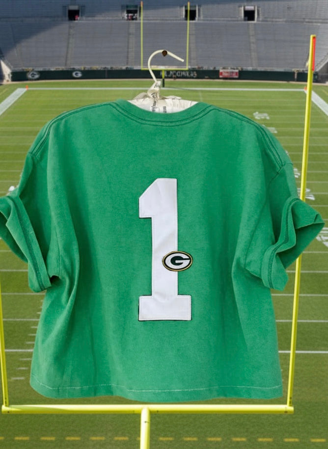 Reworked Packers Retro Kelly Green Throwback Graphic Tee