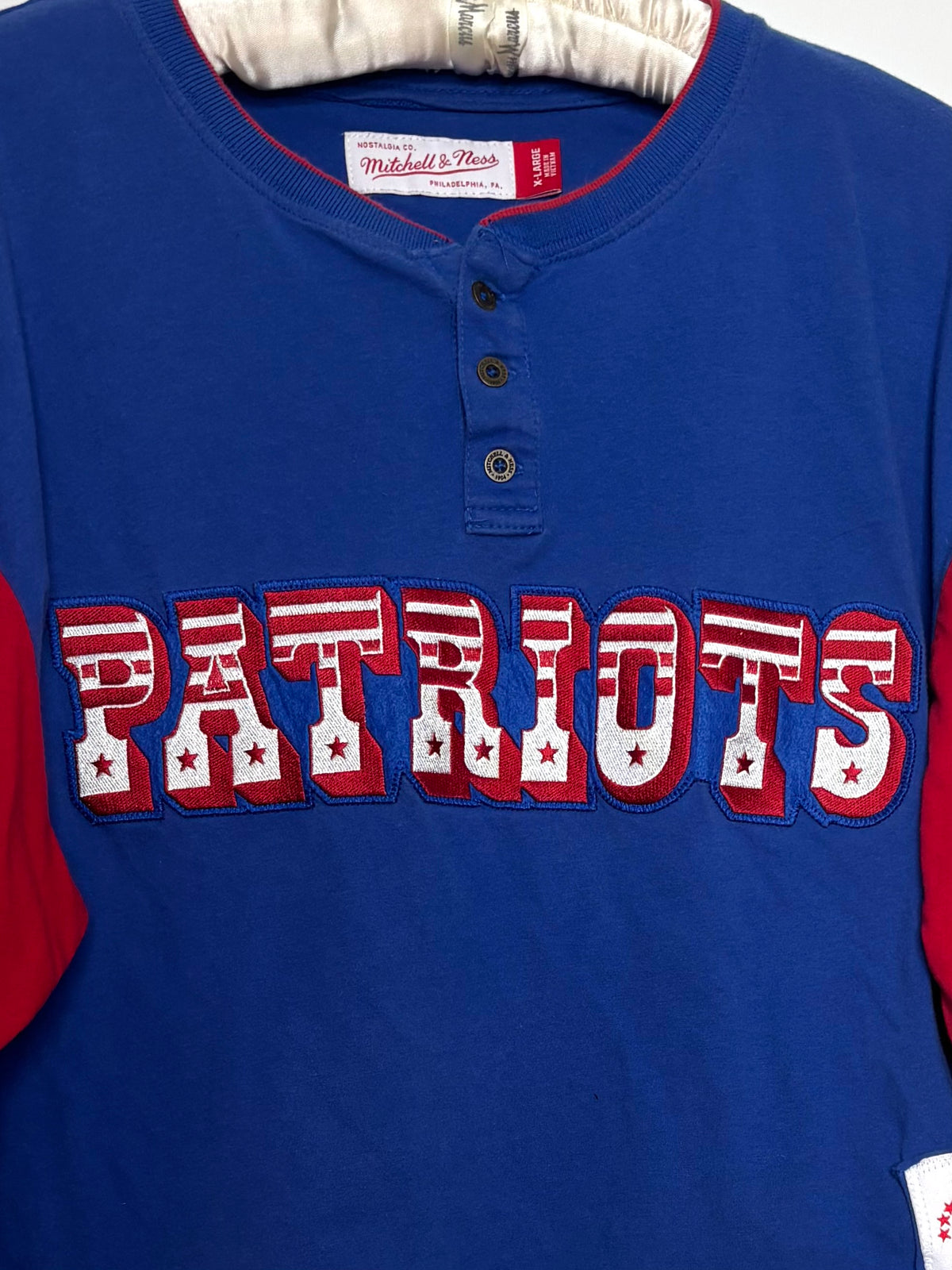 Vintage Cropped 3 Button Royal Blue Henley Throwback Tee