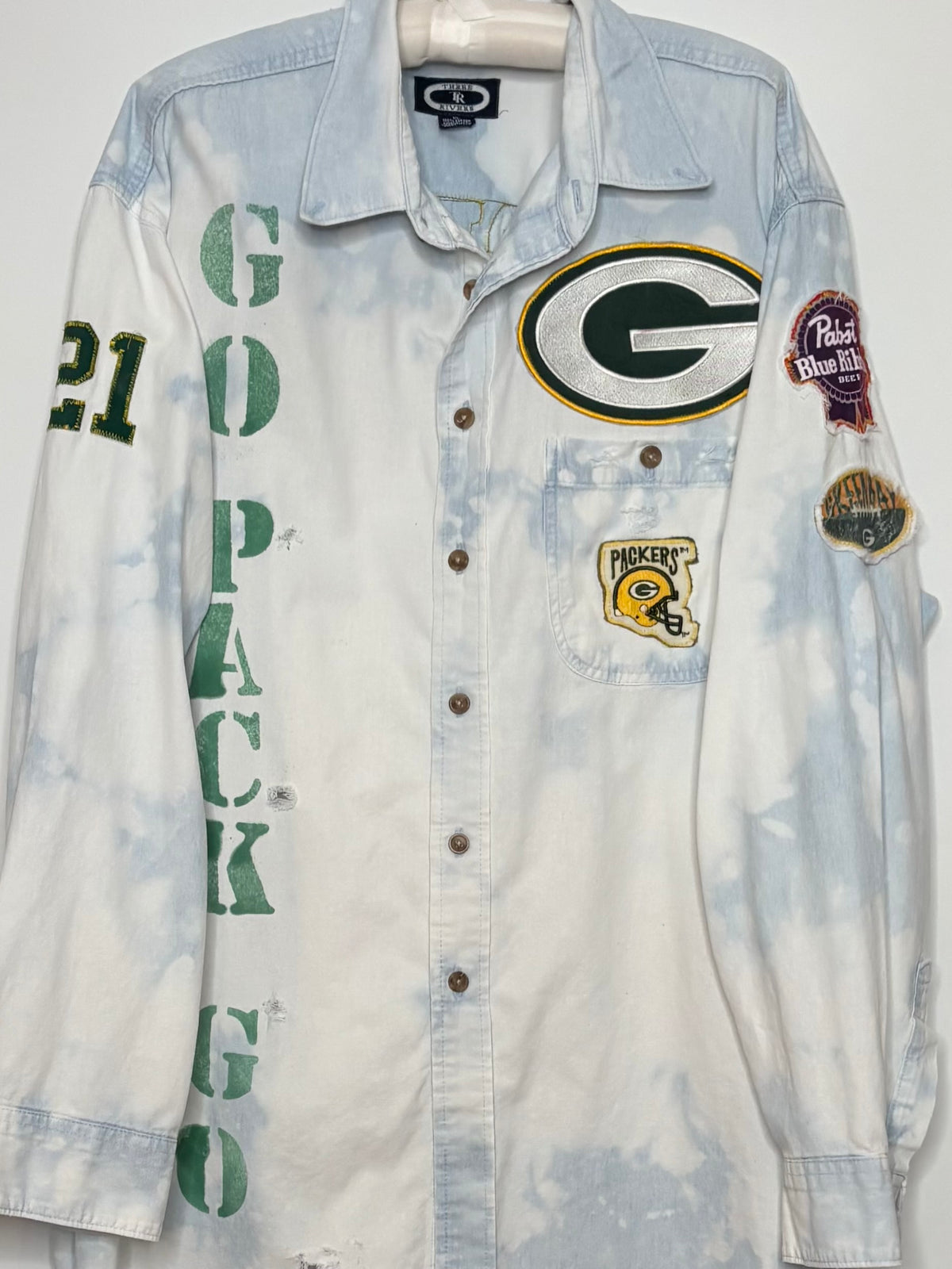 90’s oversized Game Day Denim Jean Shirt