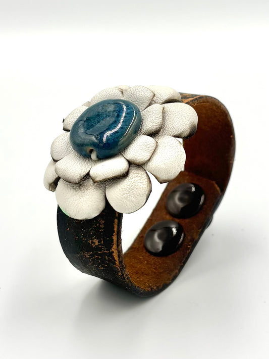 Boho Distressed Leather Cuff Bracelet