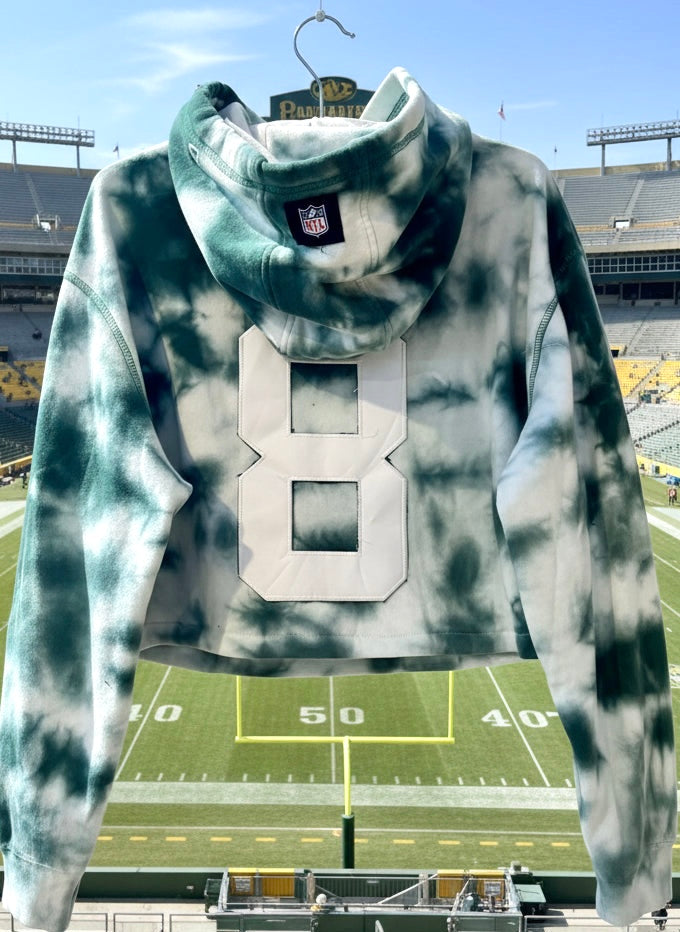 Reworked Packers cropped Tie Dyed Hoodie