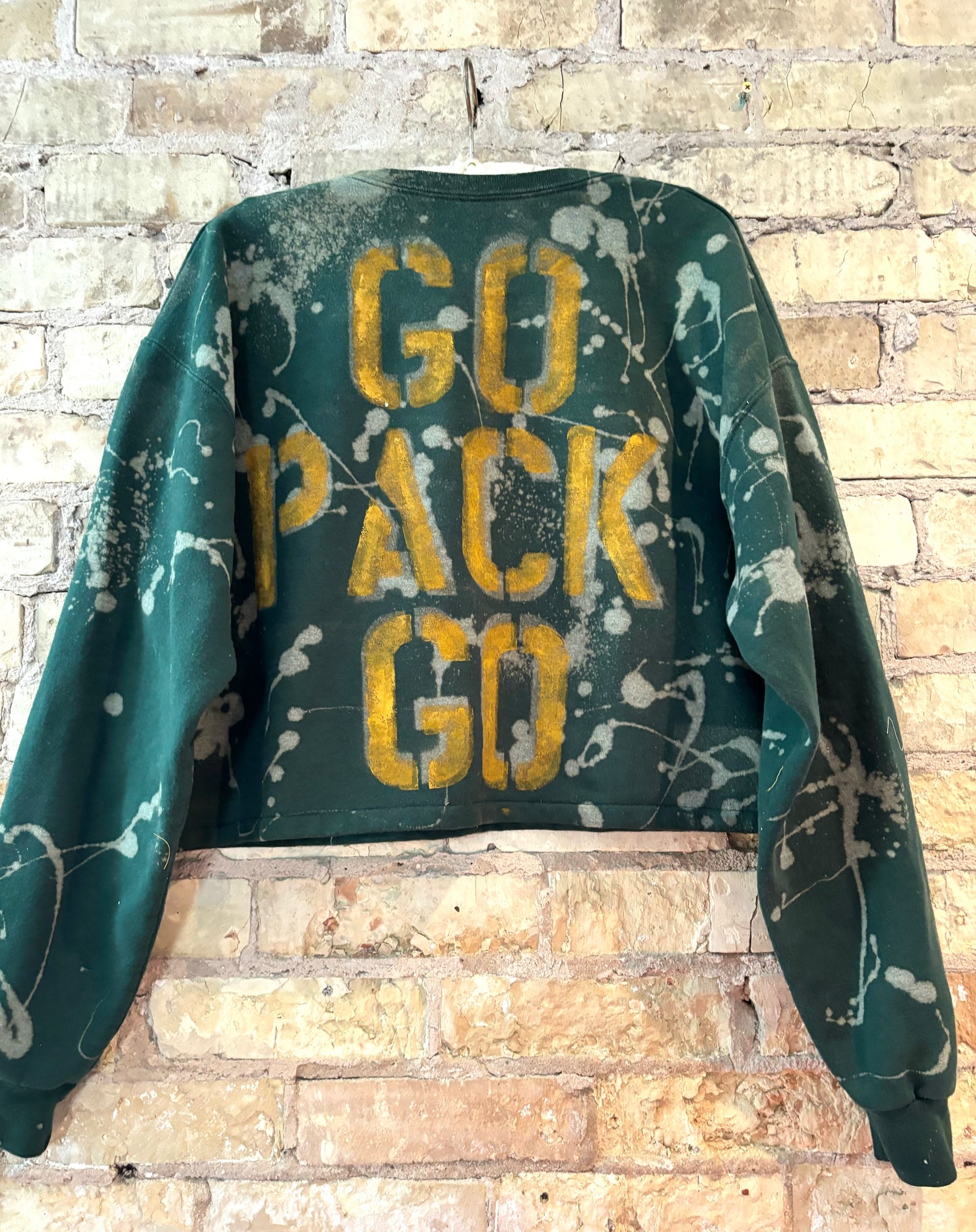 Reworked 90s Green Bay Packers NFL Cropped crewneck sweatshirt