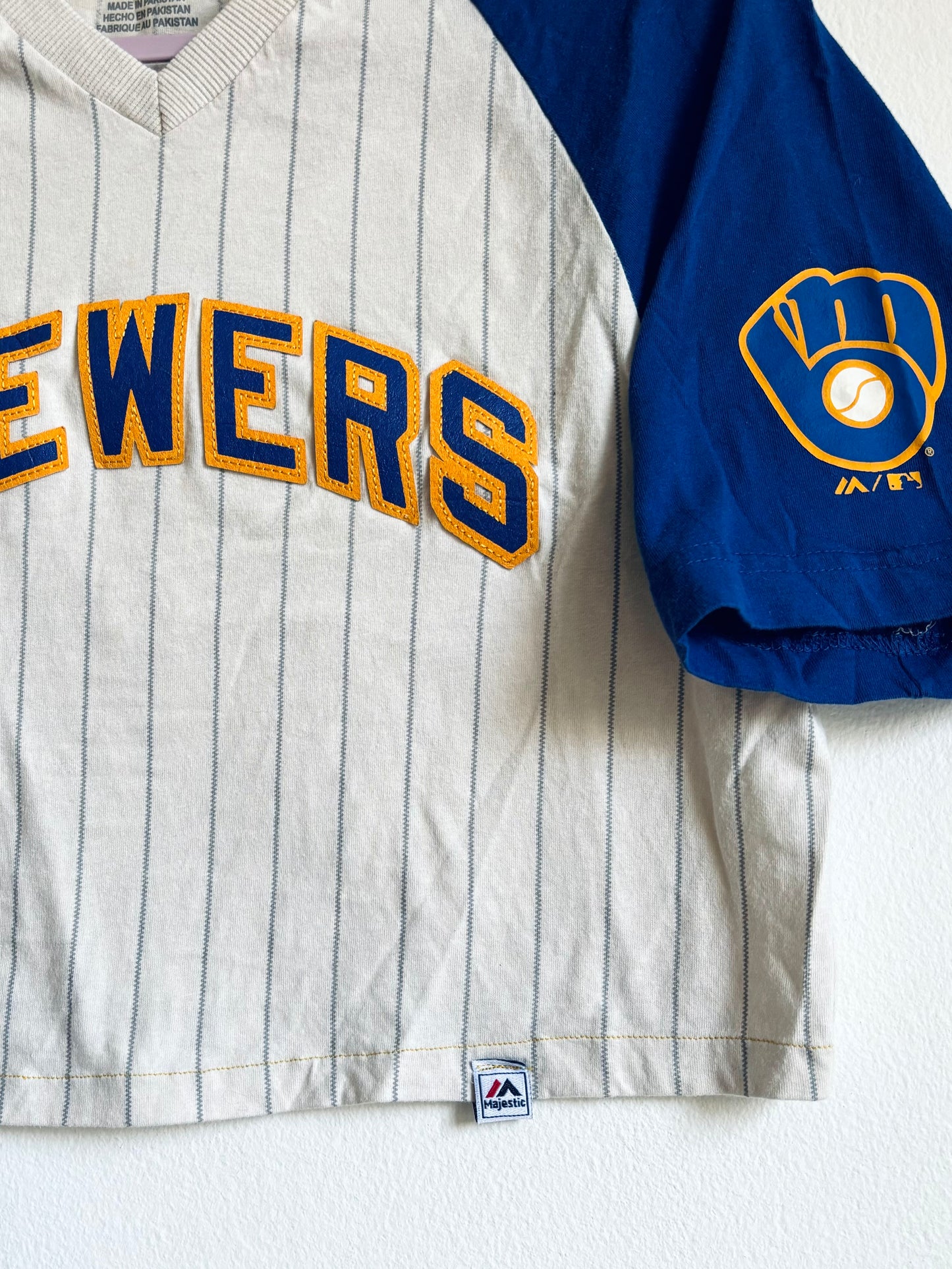 Reworked Brewers Vintage Striped Jersey Tee