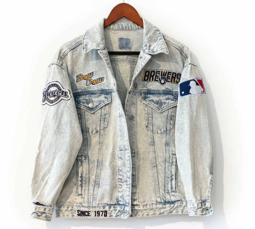 Retro Acid Washed GameDay Denim Jean Jacket