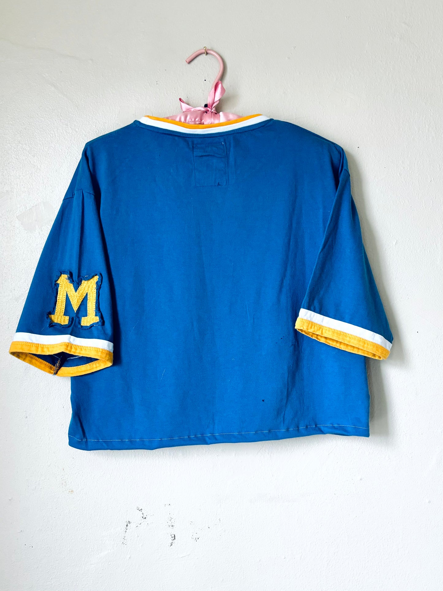 Reworked Milwaukee Brewers Cropped Throwback Ringer Graphic Tee