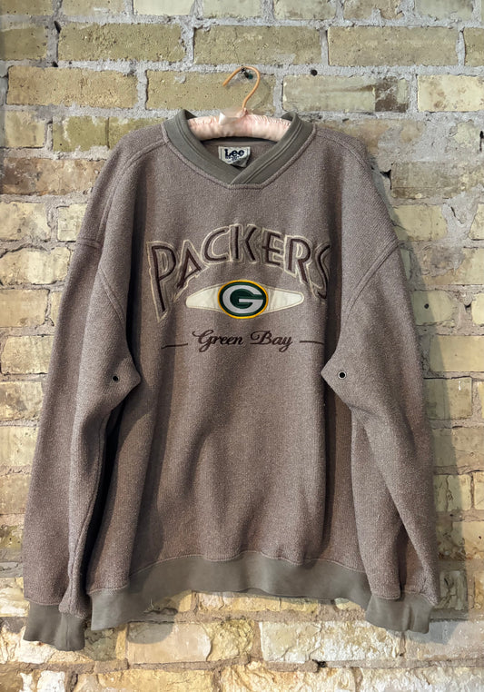 Rare 90’s Green Bay Packers Tan VNeck crewneck