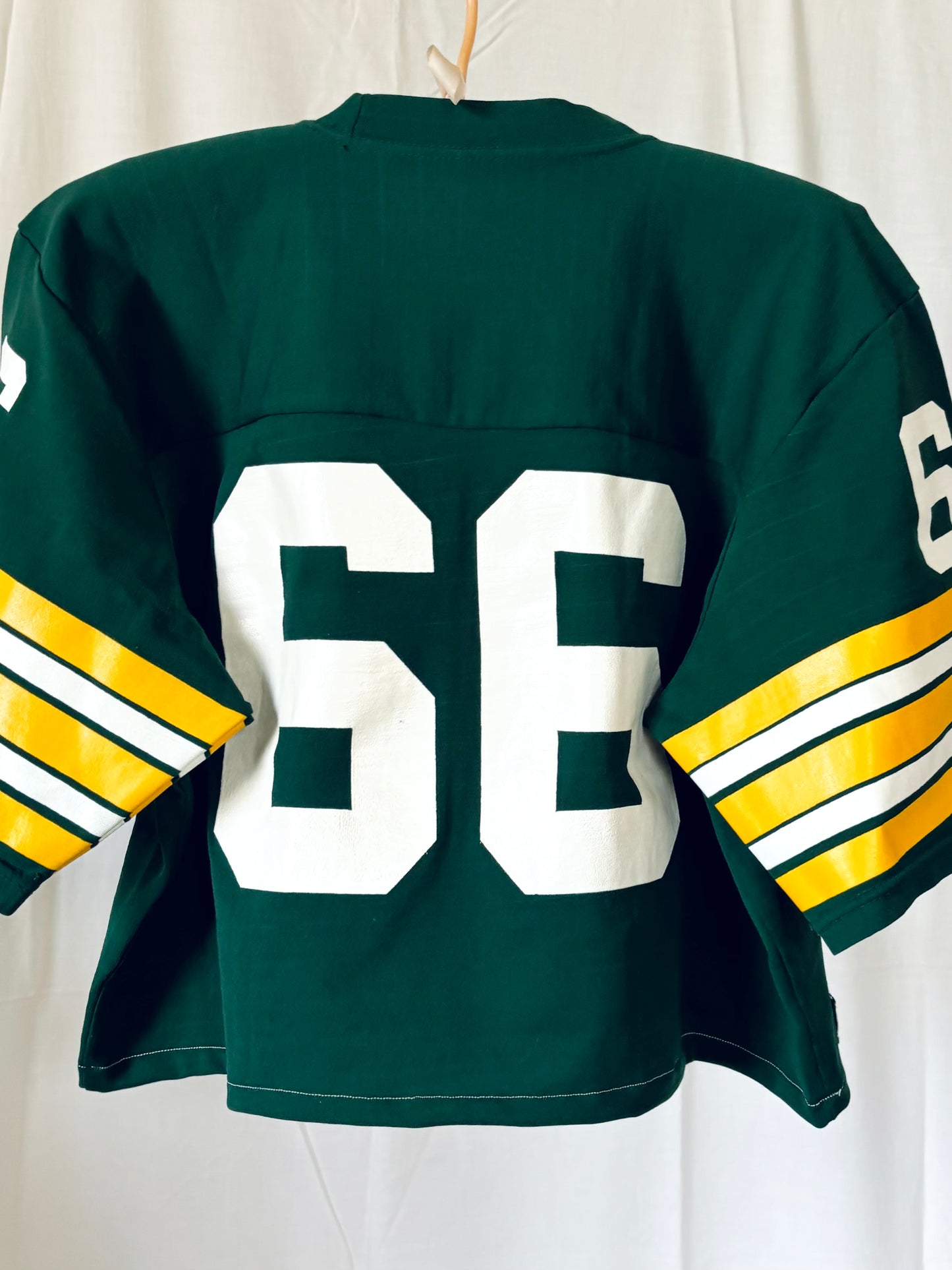 Reworked Vintage Nylon cropped Nitschke #66 Jersey