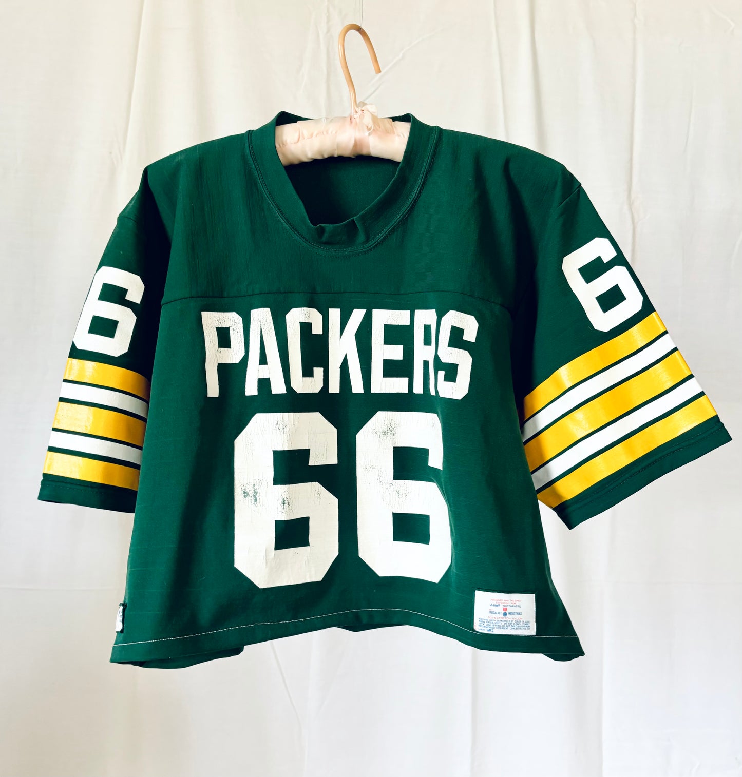 Reworked Vintage Nylon cropped Nitschke #66 Jersey