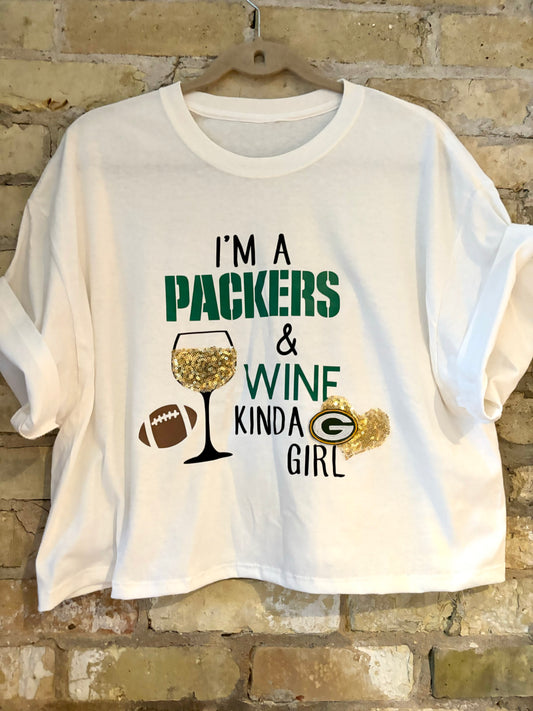 Reworked funny Wine Graphics cropped Game Day T-Shirt