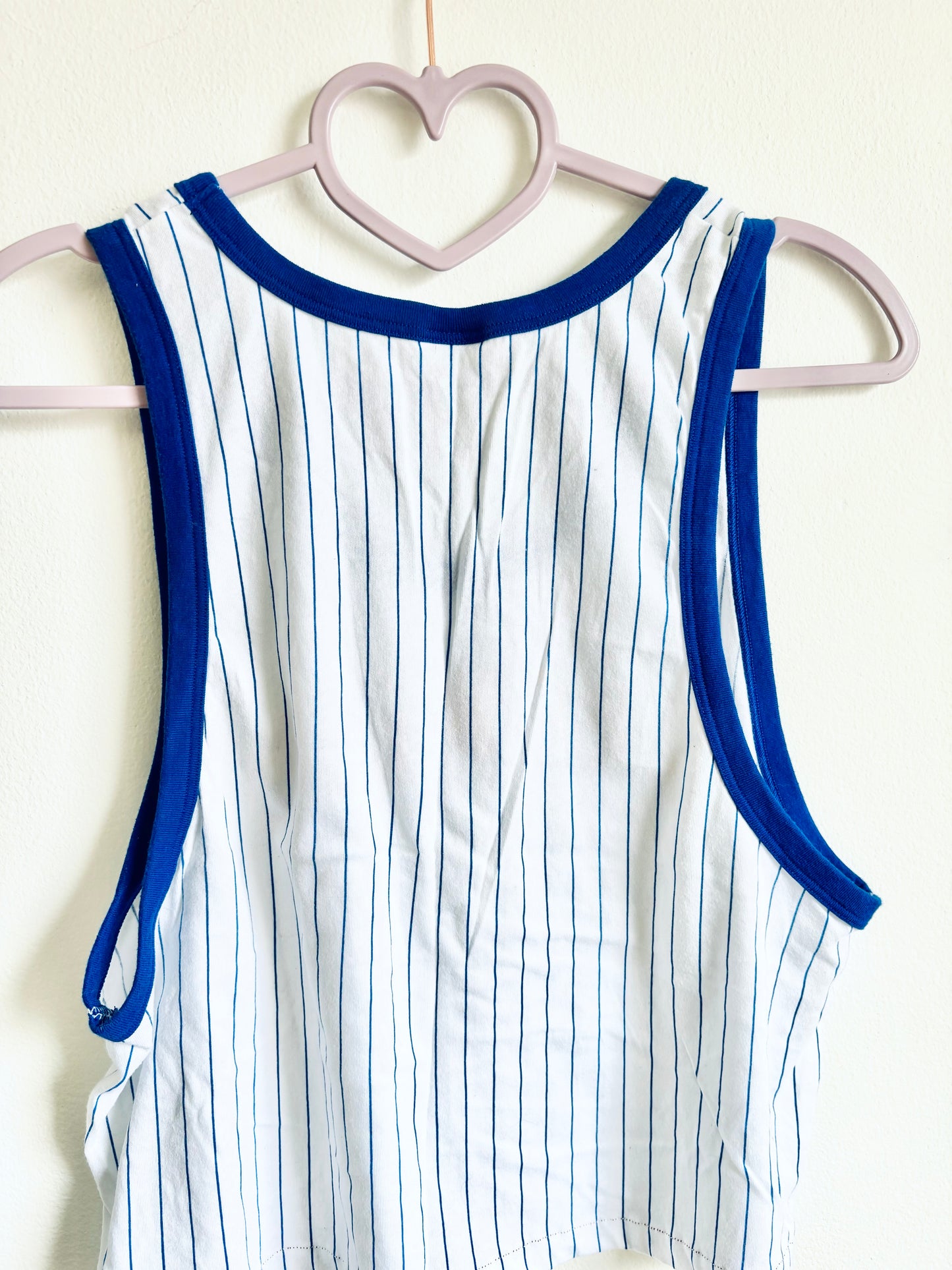 Reclaimed Y2k Brewers pinstripe Graphic Tee Tank