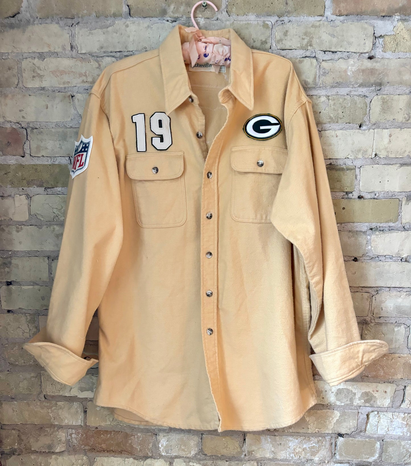 Reworked Vintage Throwback Game Day Chamois Cloth button up shirt.