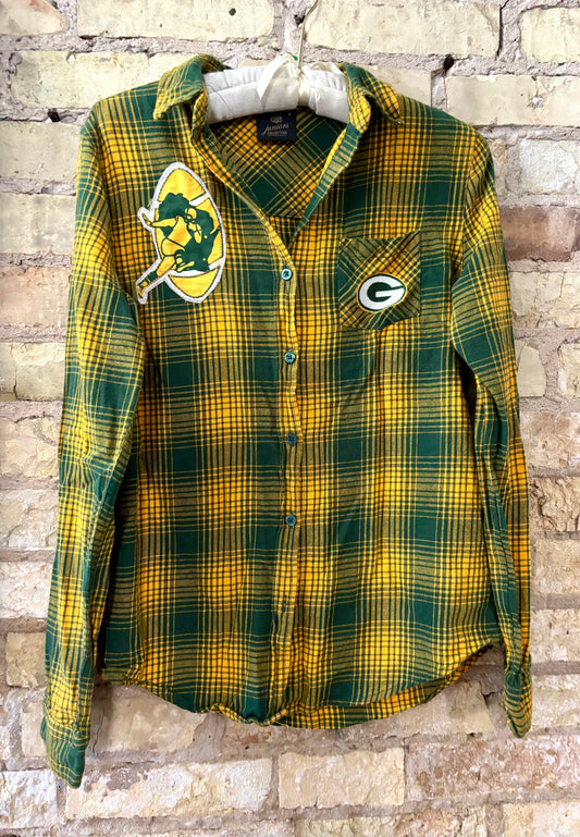 Reworked Packers NFL Game Day Flannel Shirt