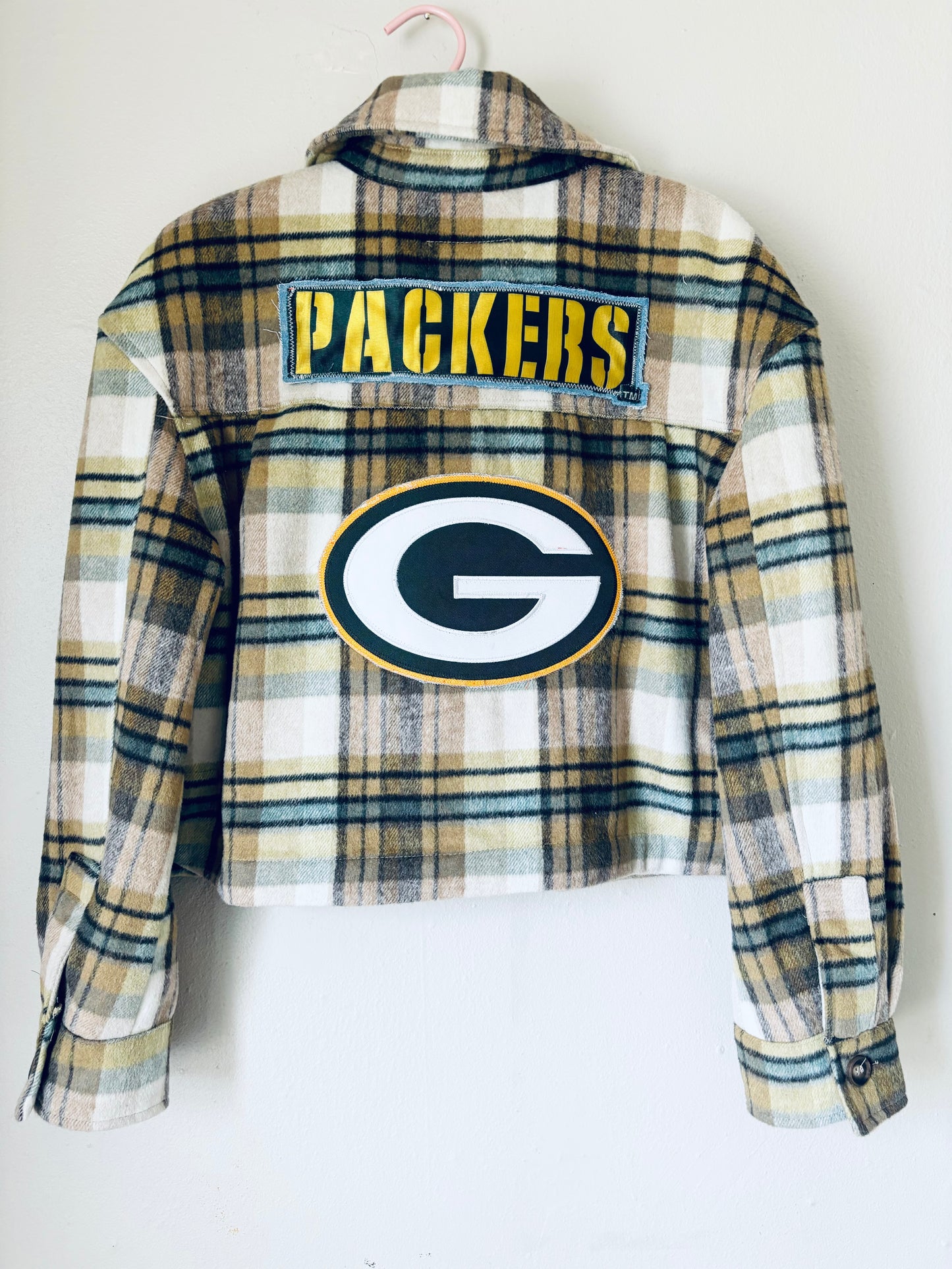 Reworked Game Day Flannel crop Jacket