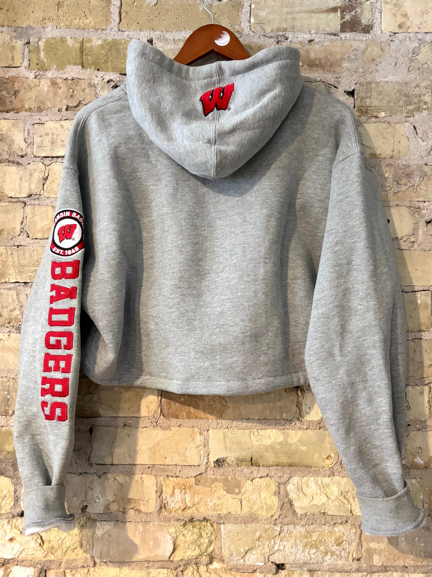 90s Wisconsin Badgers Retro Cropped Hoodie
