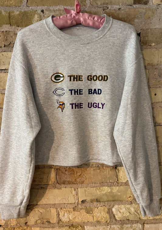 Vintage cropped Game Day crewneck