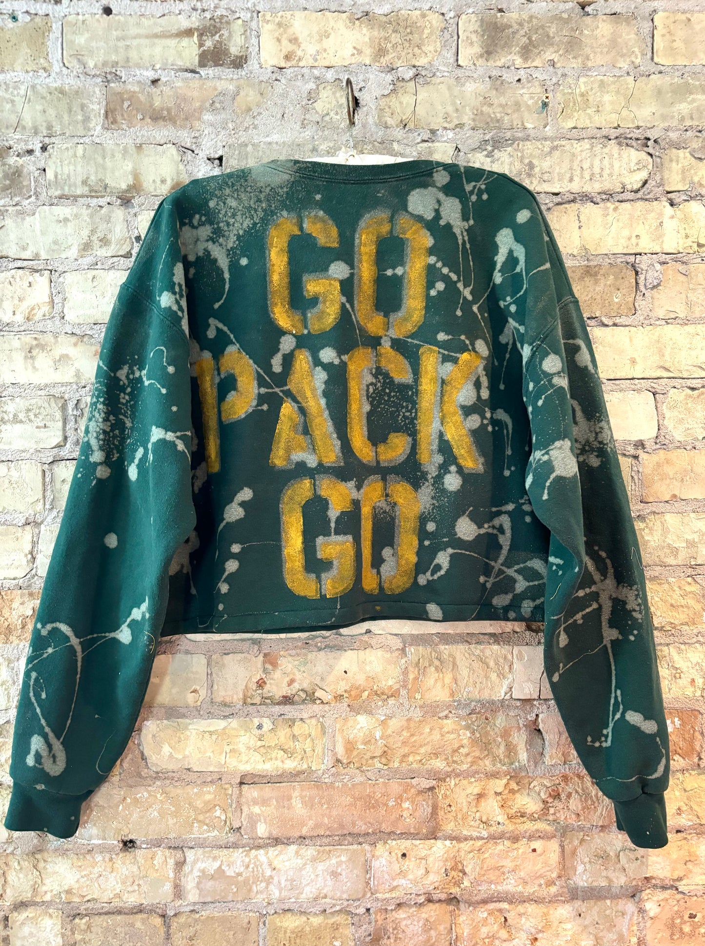 Reworked 90s Green Bay Packers NFL Cropped crewneck sweatshirt