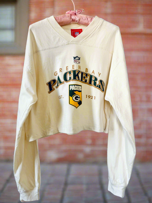 Reworked Green Bay Packers cropped Vintage Throwback Graphic Tee