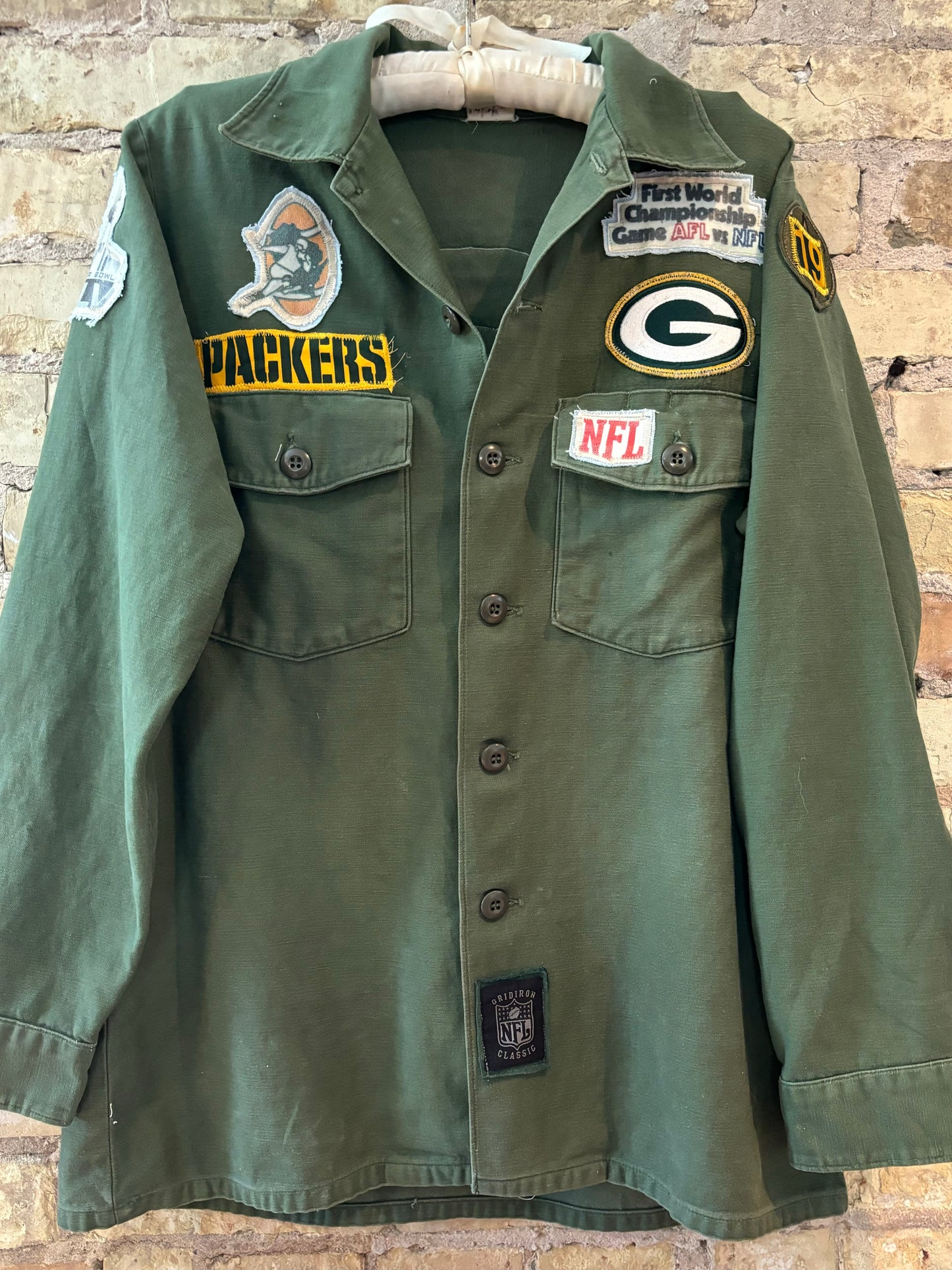 Reworked vintage Military Game Day Field shirt Jacket