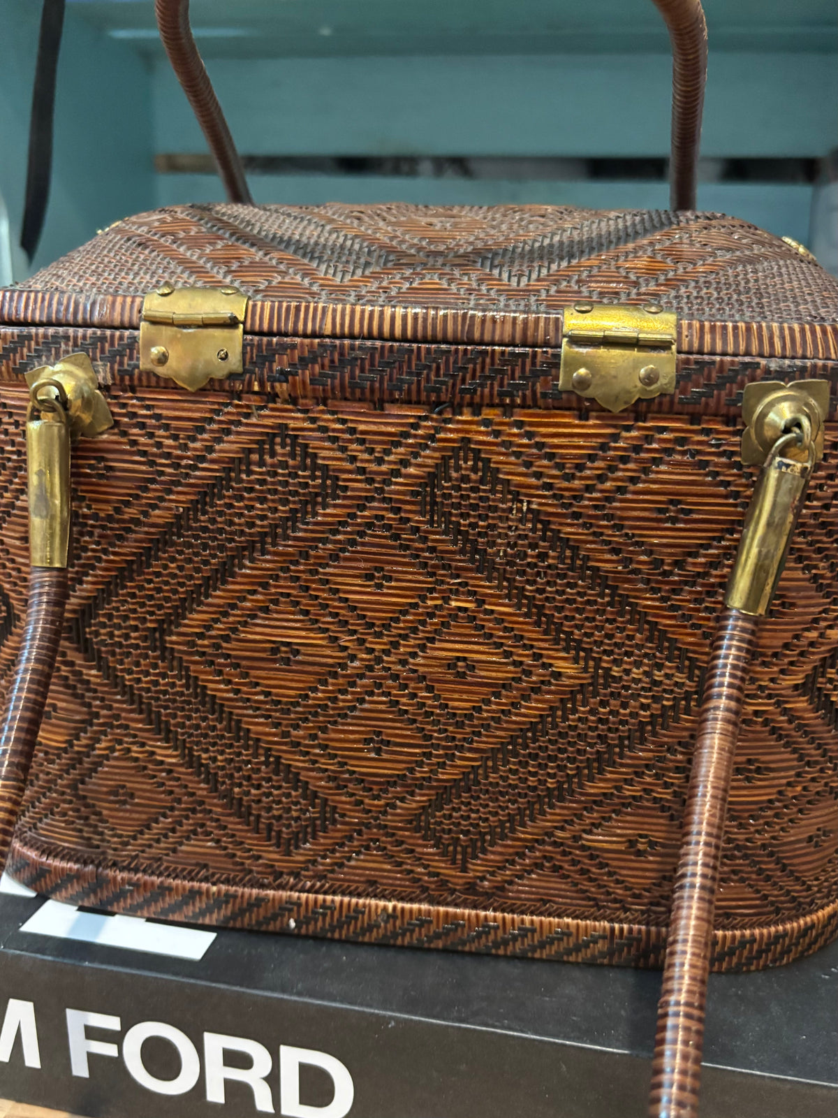 Vintage 60’s Traditional Yan Lipao Thai Top Handle Handwoven Purse