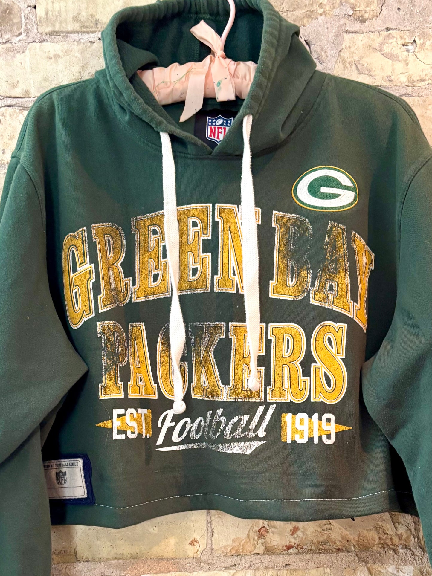 Reclaimed Green Bay Packers Throwback Cropped Hoodie