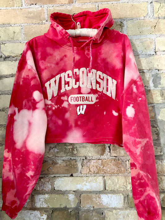 Reworked vintage Wisconsin Badgers Cropped & distressed Hoodie